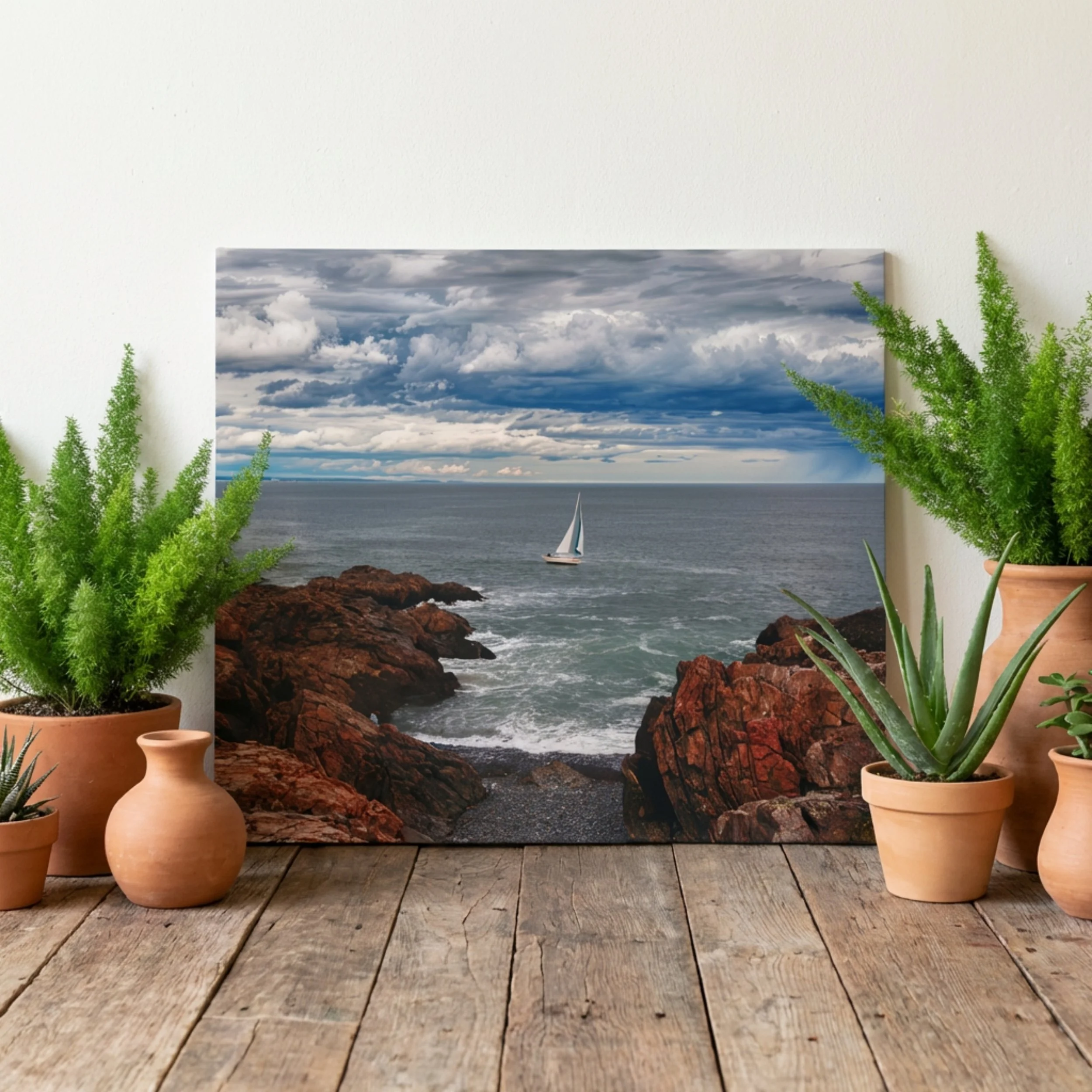 Impending Storm - Metal Print - Coastal Sailboat Wall Art