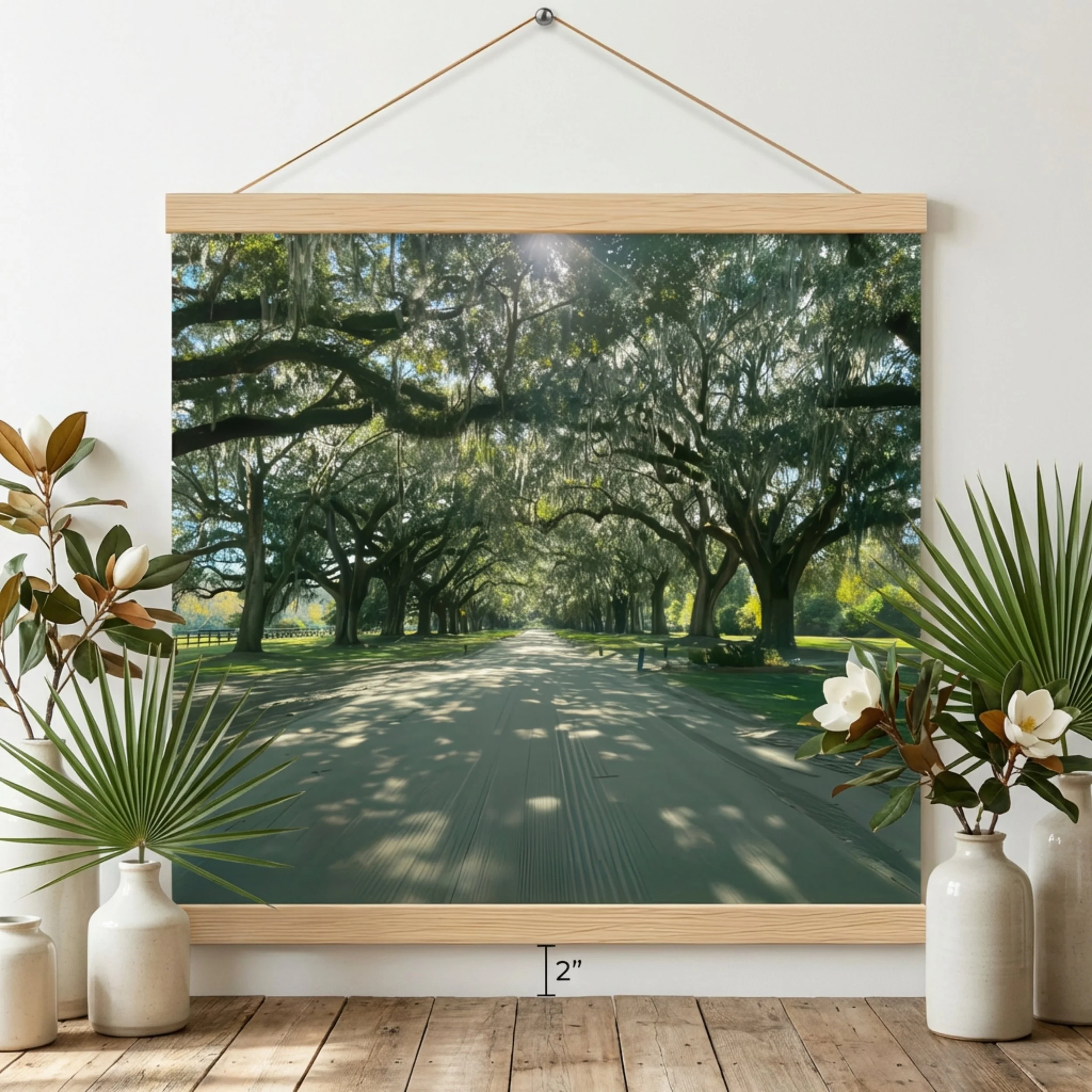 Savannah Trees - Poster with Hangers Print of a Southern Oak Canopy