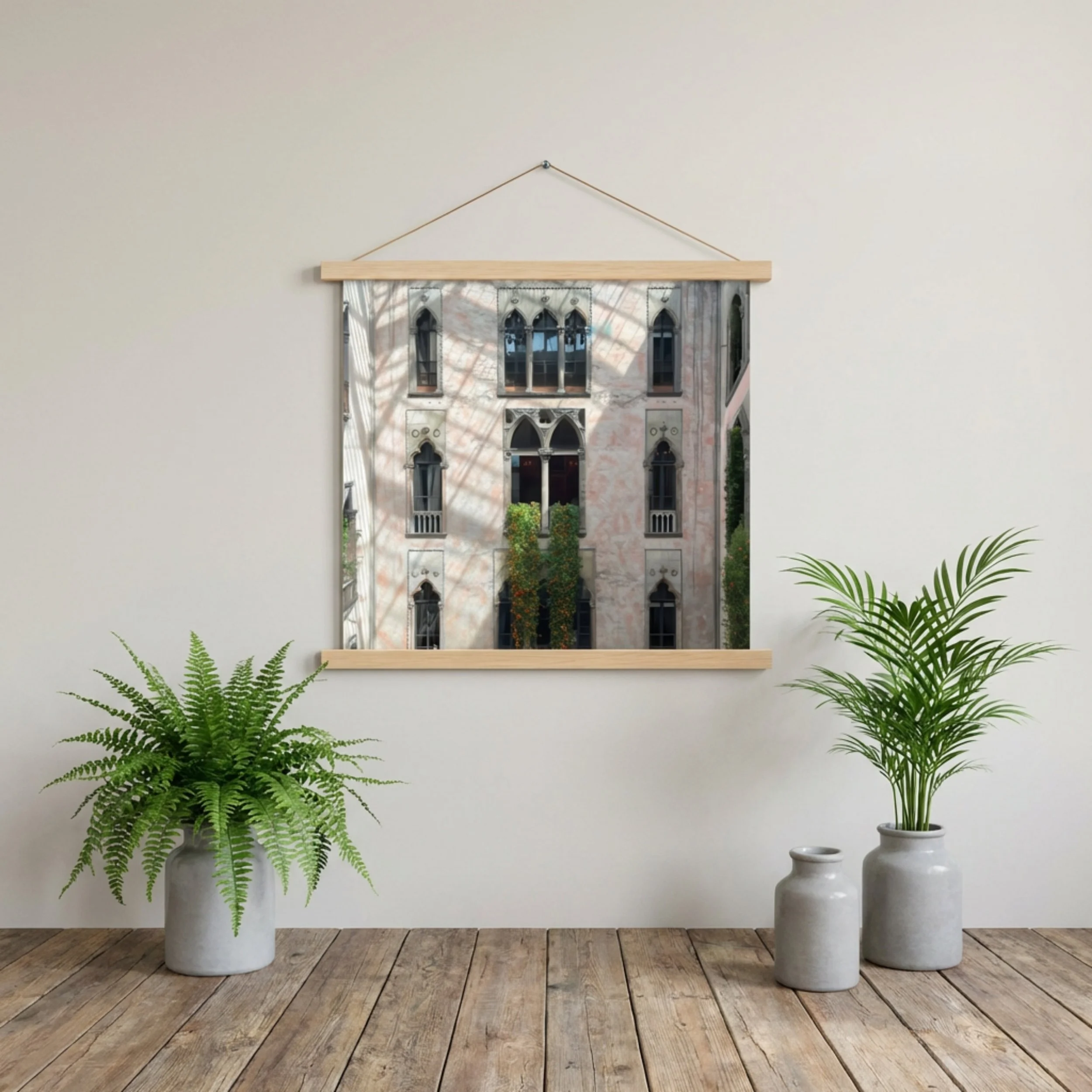 Garden Wall - Poster with Hanger - Isabella Stewart Gardner Museum Courtyard Art