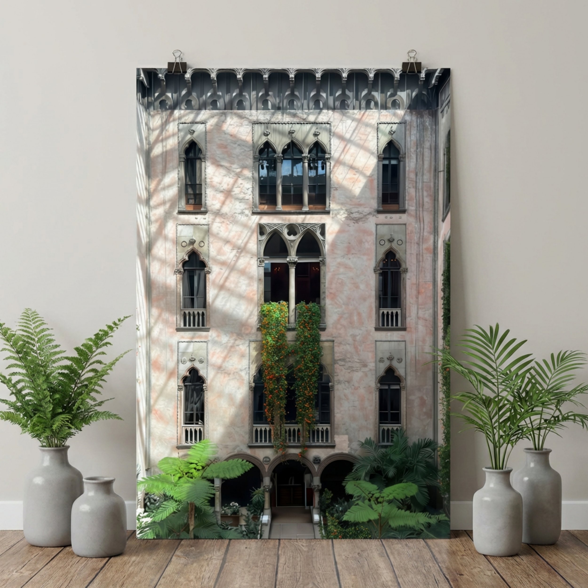 Garden Wall - Poster Print - Isabella Stewart Gardner Museum Courtyard Art