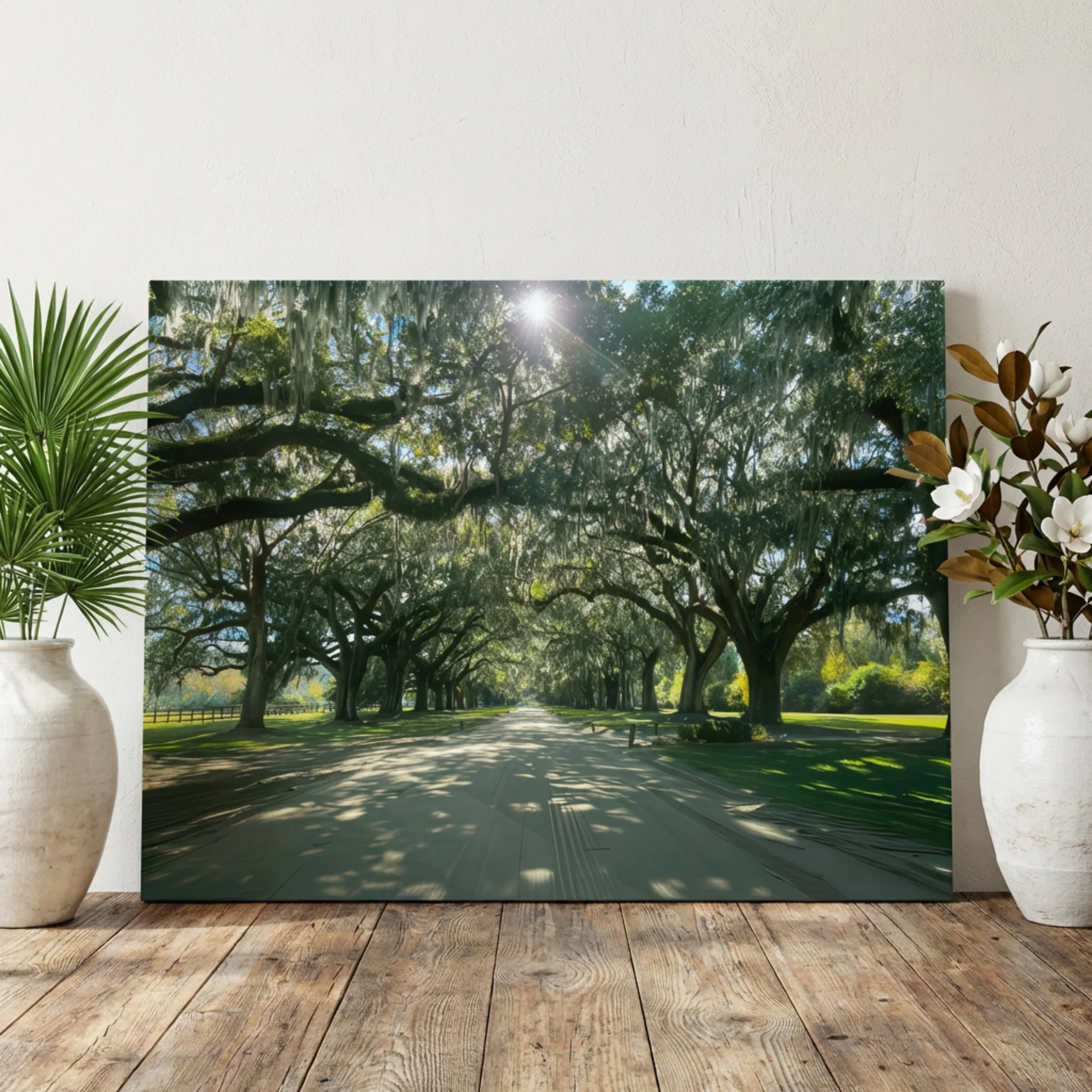 Savannah Trees - Metal Print of a Southern Oak Canopy