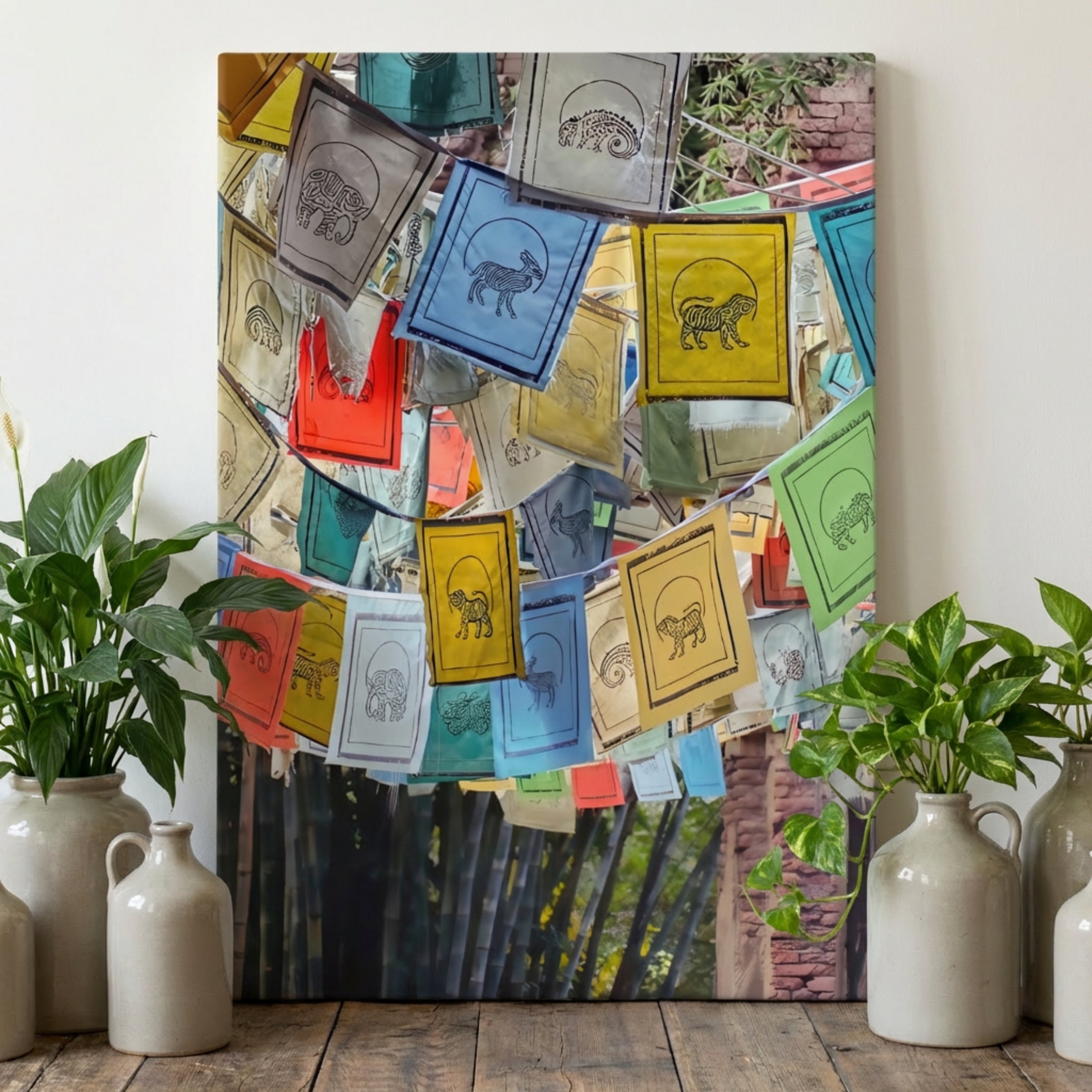 Tibetan Prayer Flags - Canvas Print - Spiritual Wall Decor