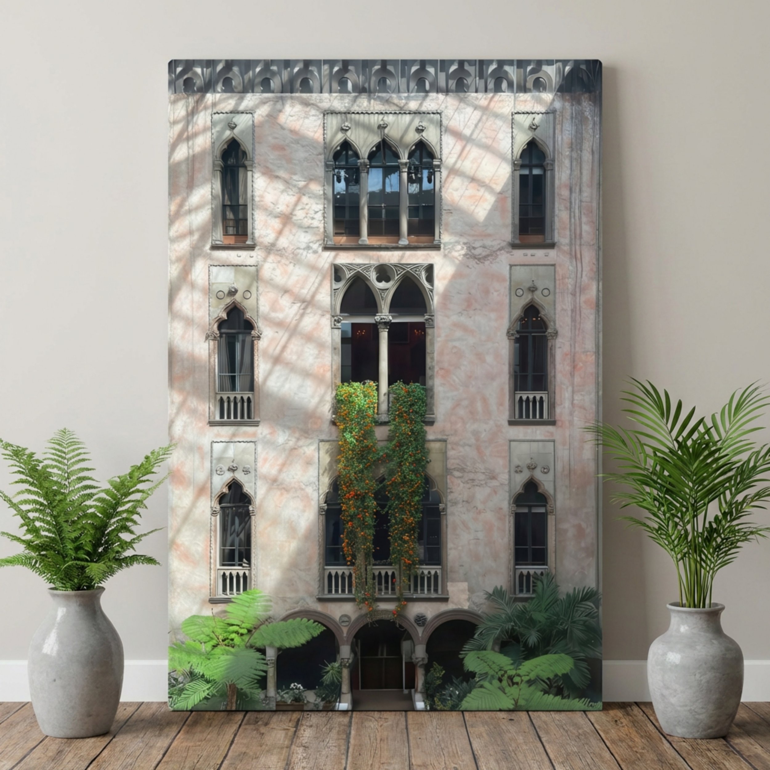 Garden Wall - Canvas Print - Venetian Courtyard Art