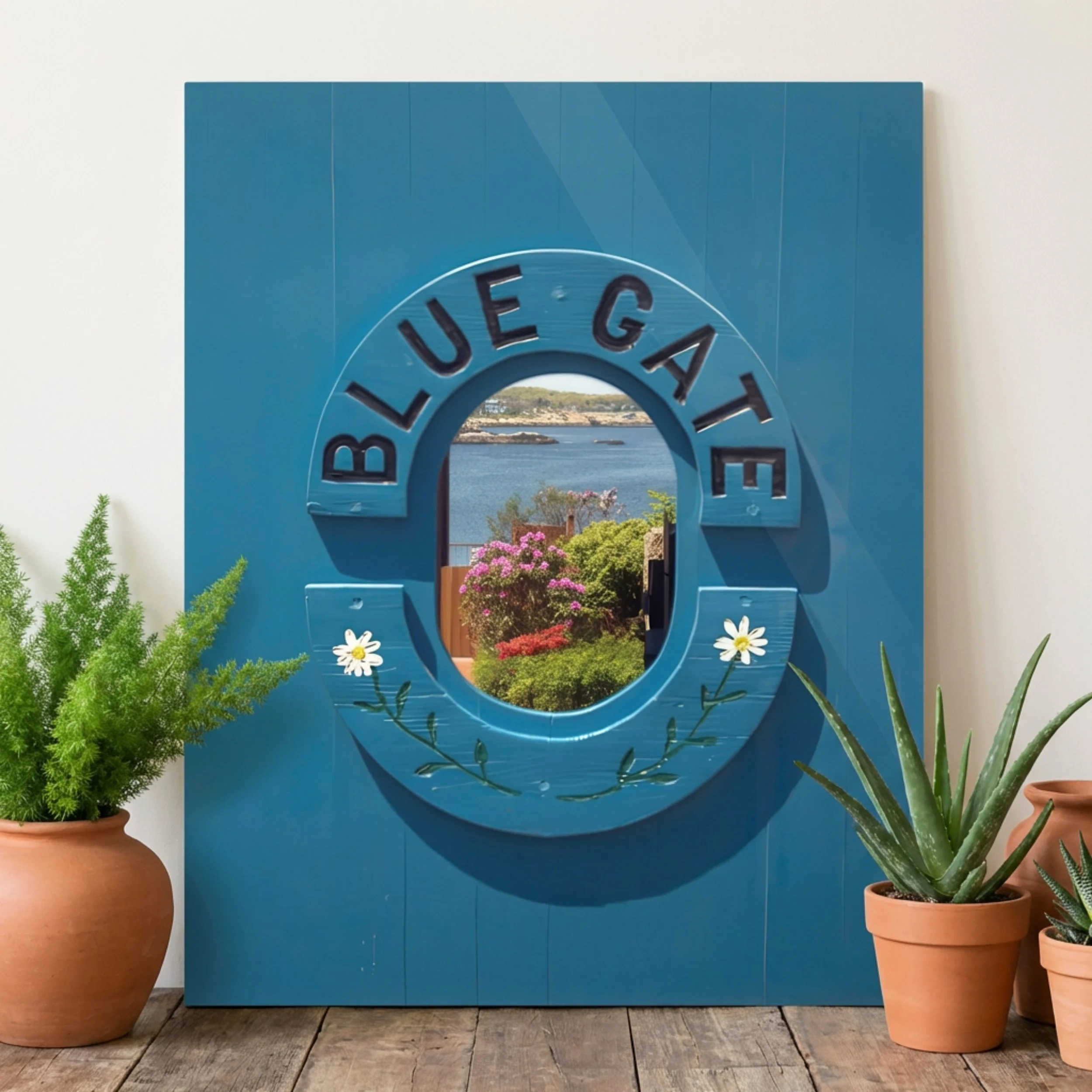 Blue Gate - Metal Print - Coastal Wall Art