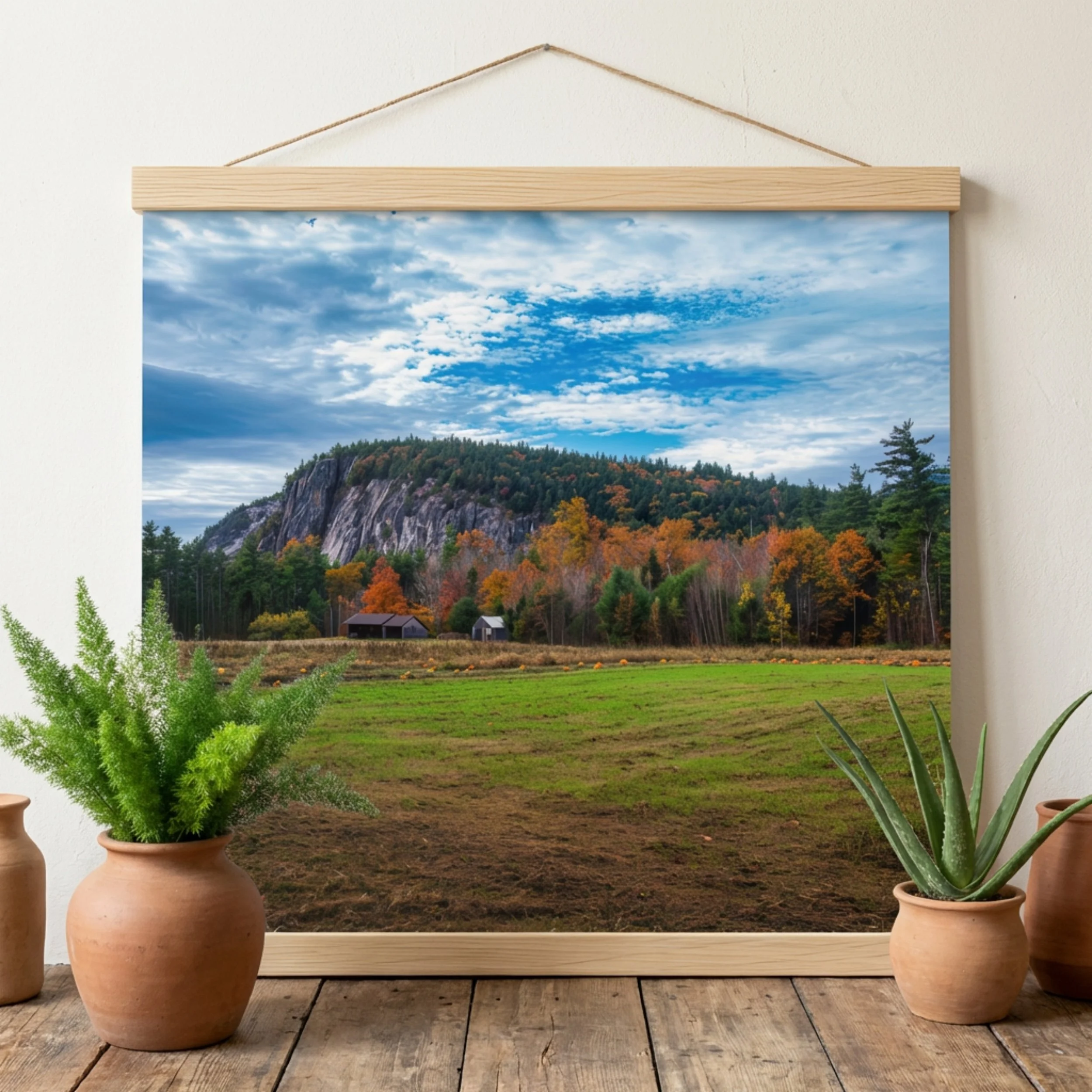 Echo Lake Farm - Poster with Hanger - Autumn Landscape Wall Art