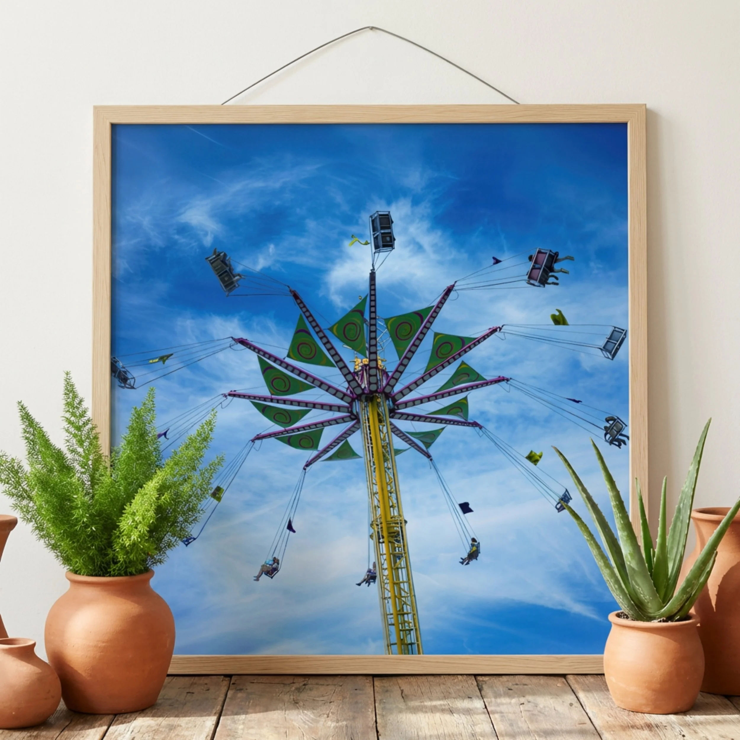 Carnival Ride - Poster with Hanger - Amusement Park Print
