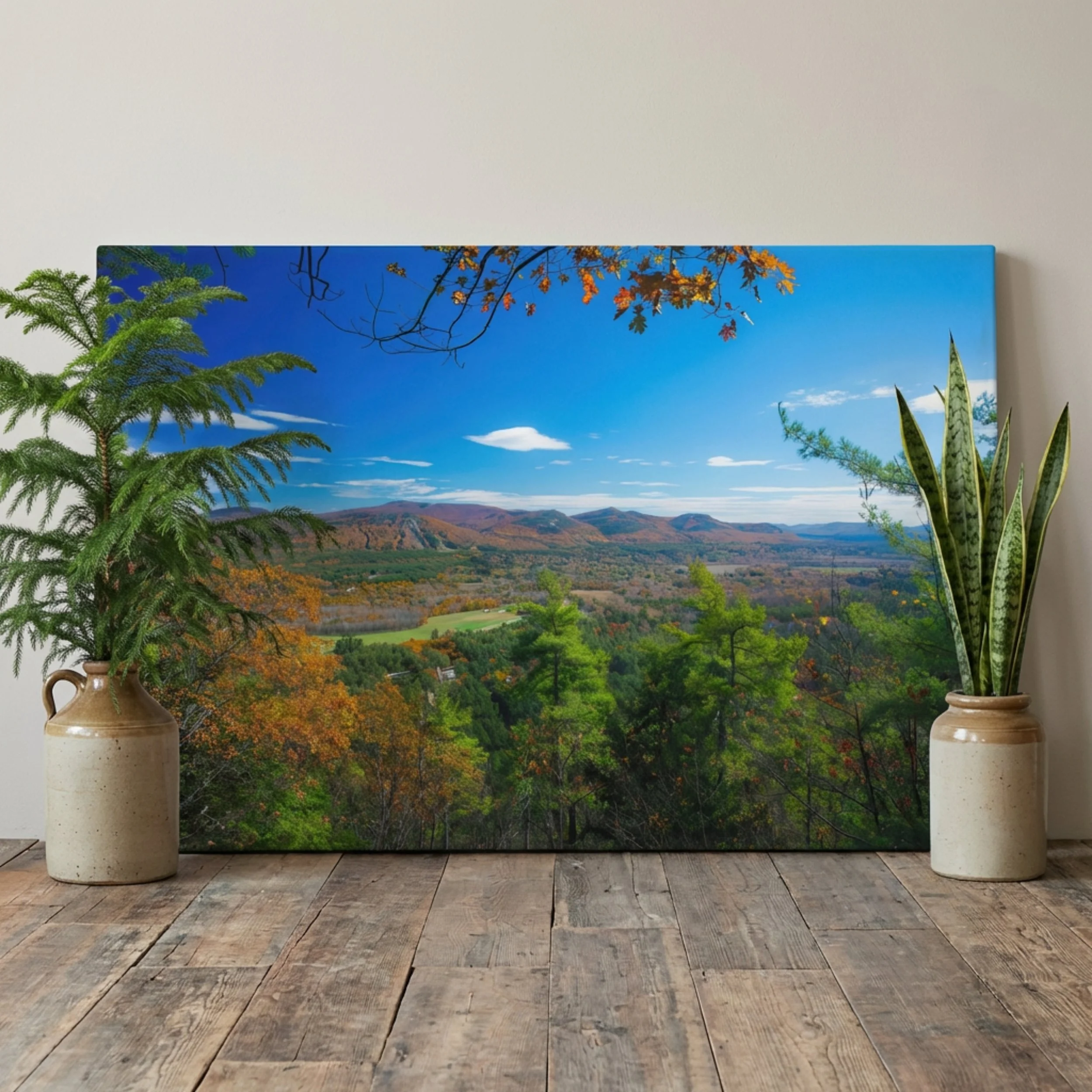 Peaked Mountain Lookout - Canvas Print - Autumn Mountain View