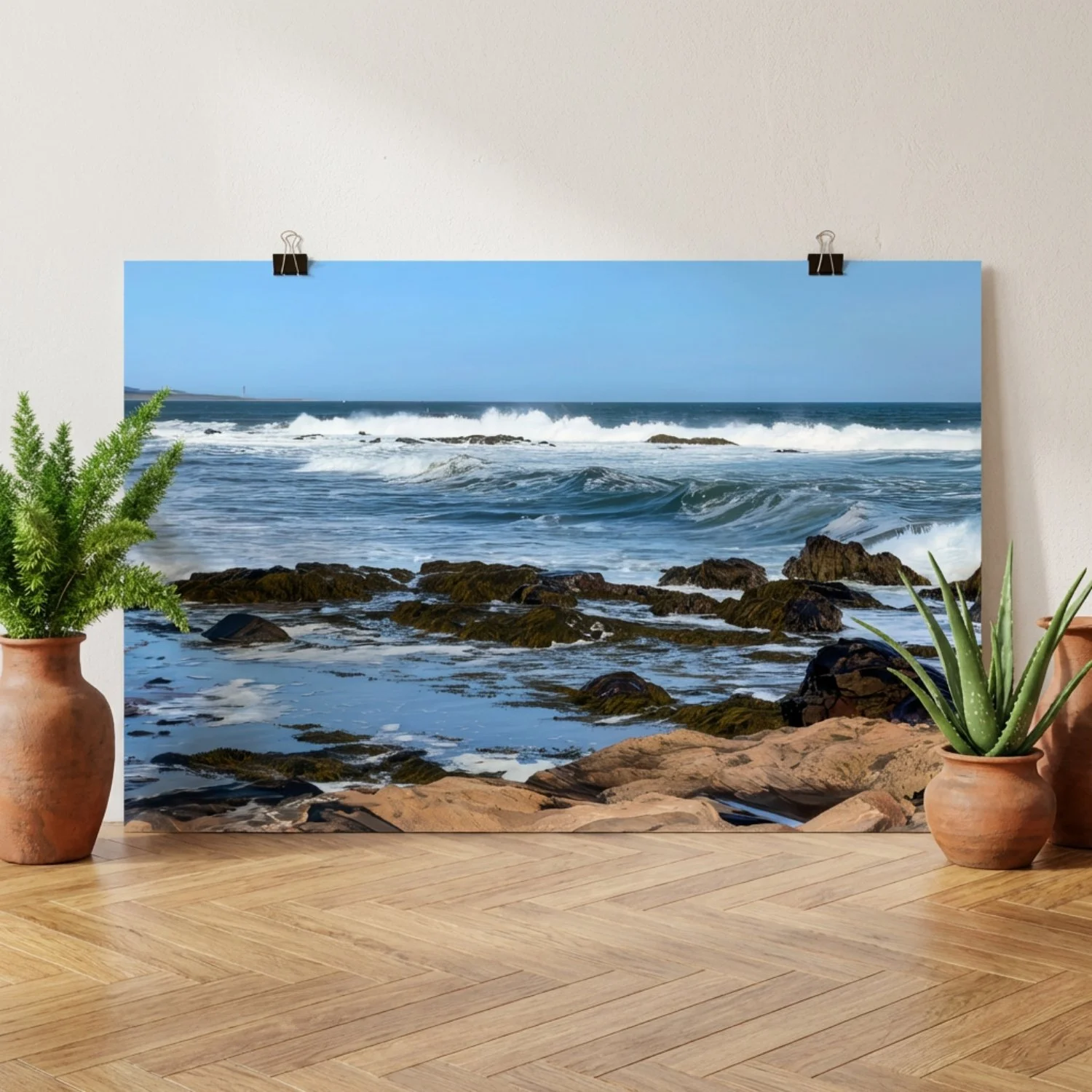 Bass Rocks Waves - Poster Wall Art - Coastal Ocean Art