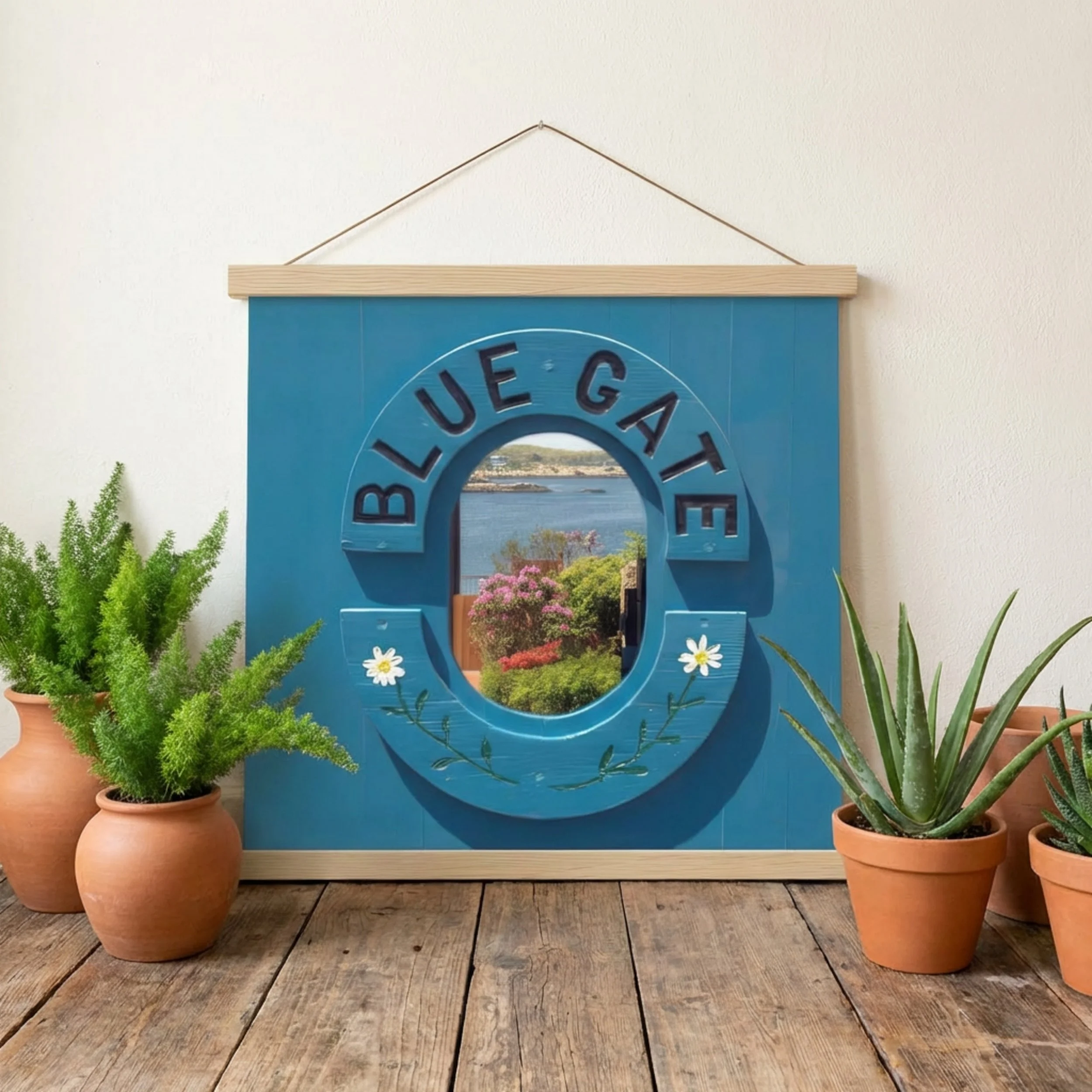 Blue Gate - Poster with hangers - Coastal Wall Art