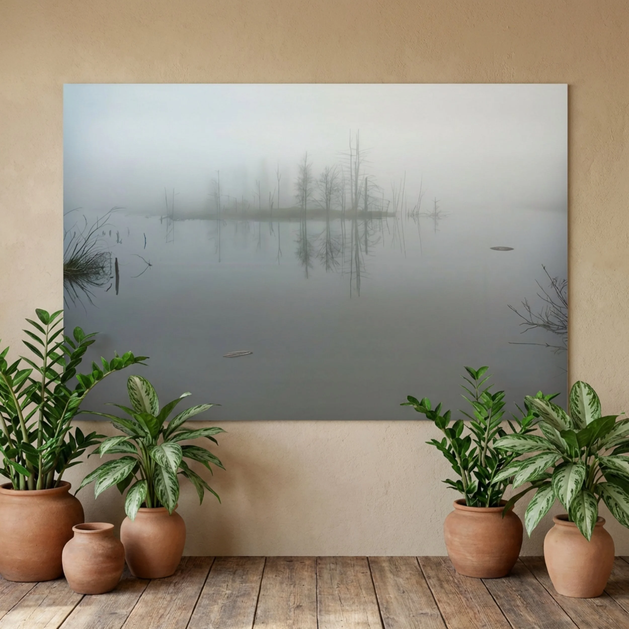 Misty Island - Poster Wall Art - Misty Lake Wall Art