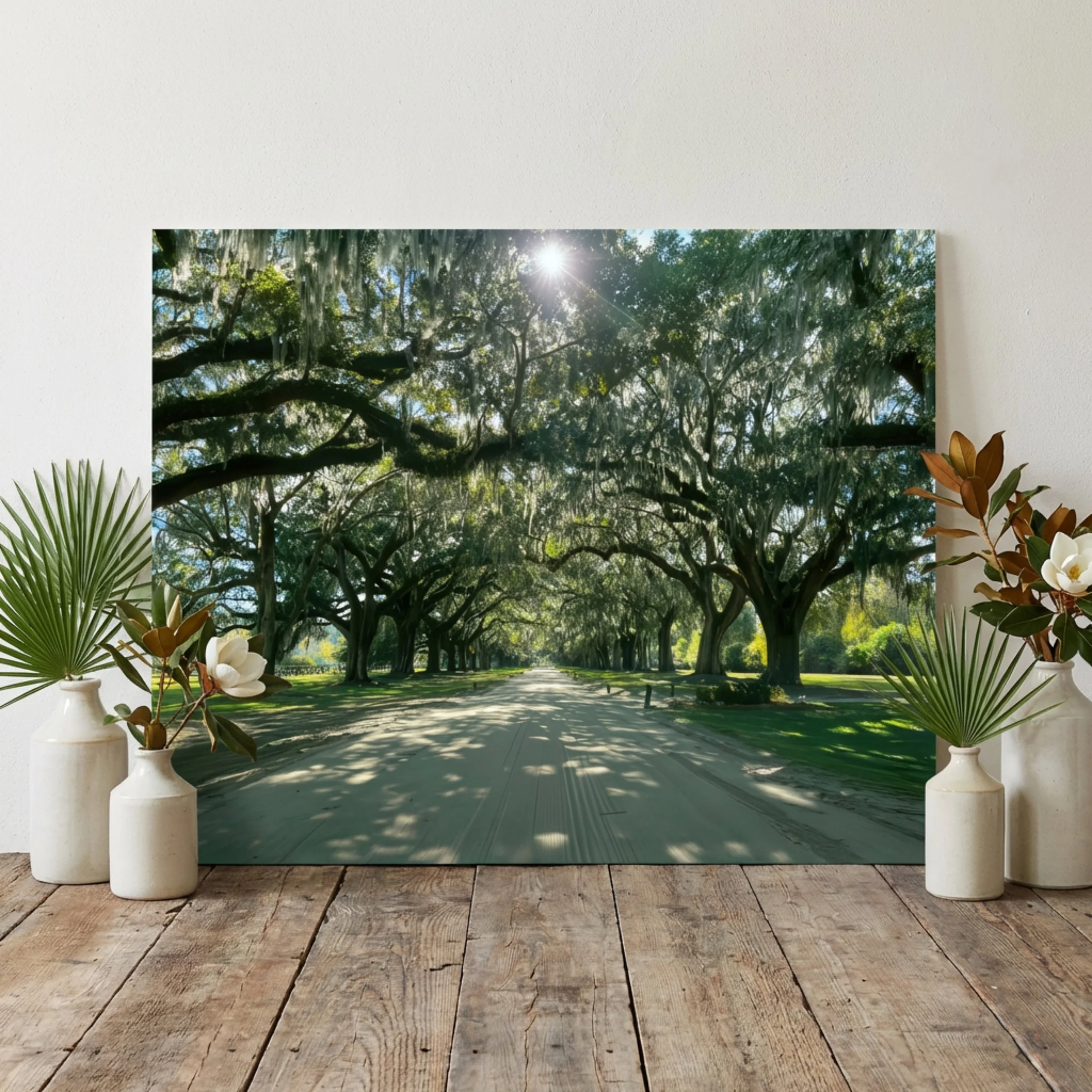 Savannah Trees - Framed Print of a Southern Oak Canopy