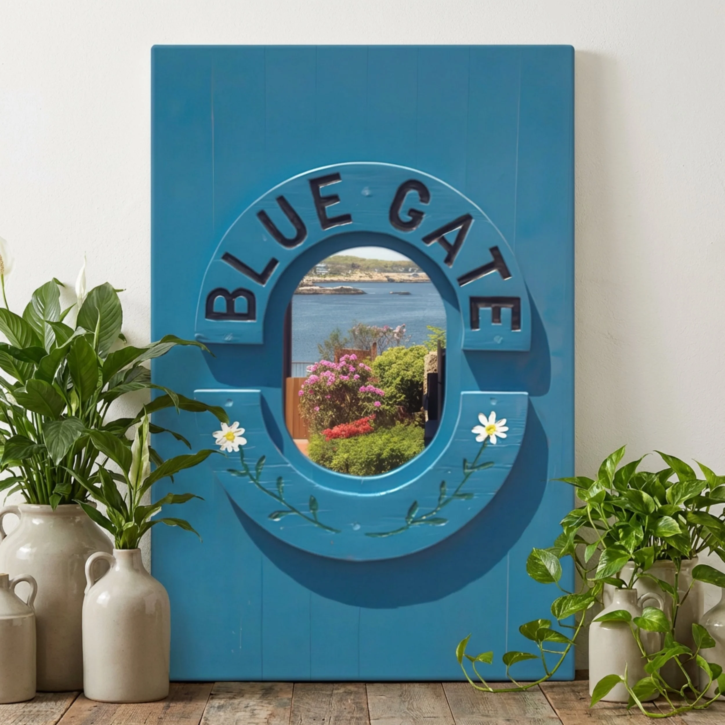 Blue Gate - Canvas Print - Coastal Wall Art