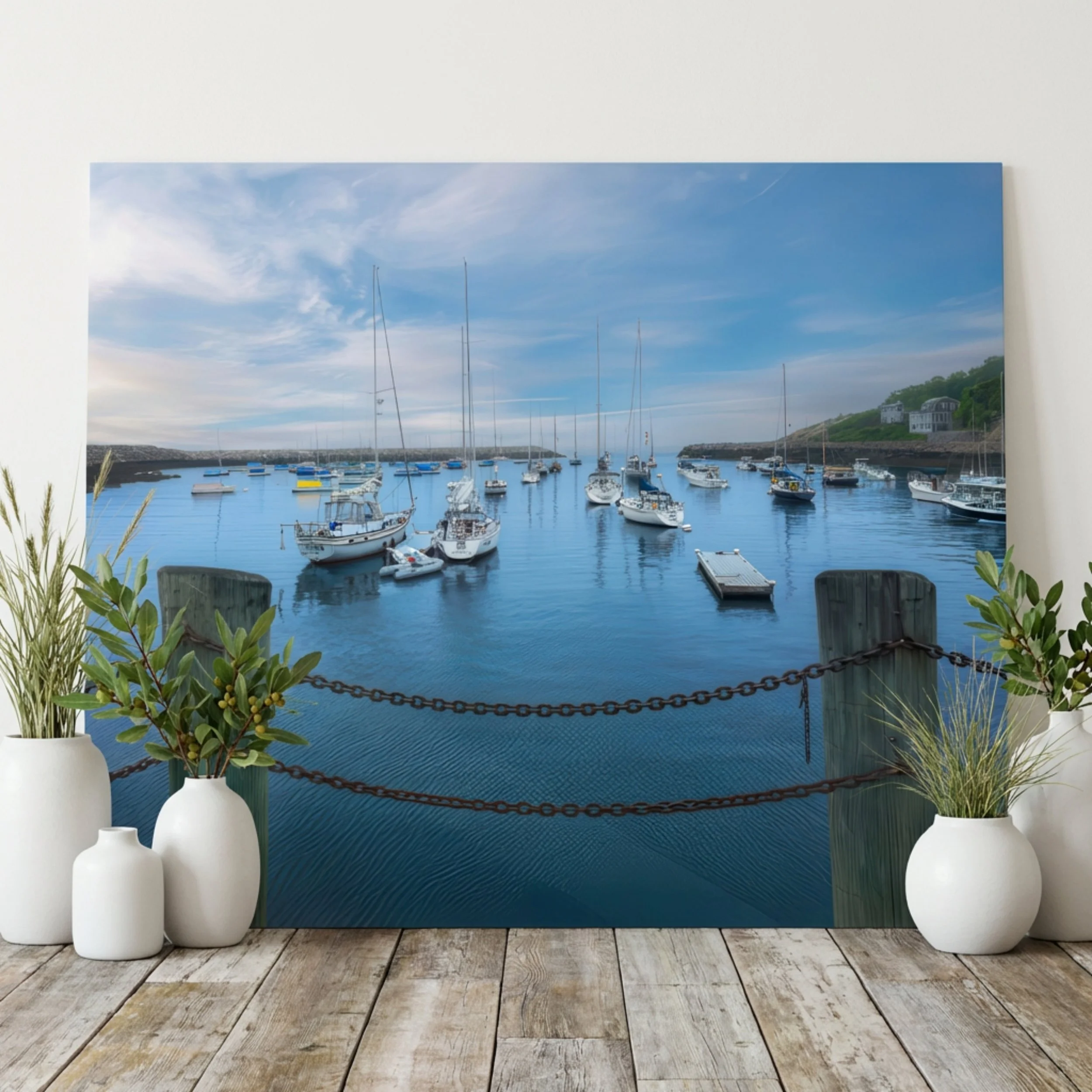 Rockport Harbor - Metal Print - Coastal Harbor Art