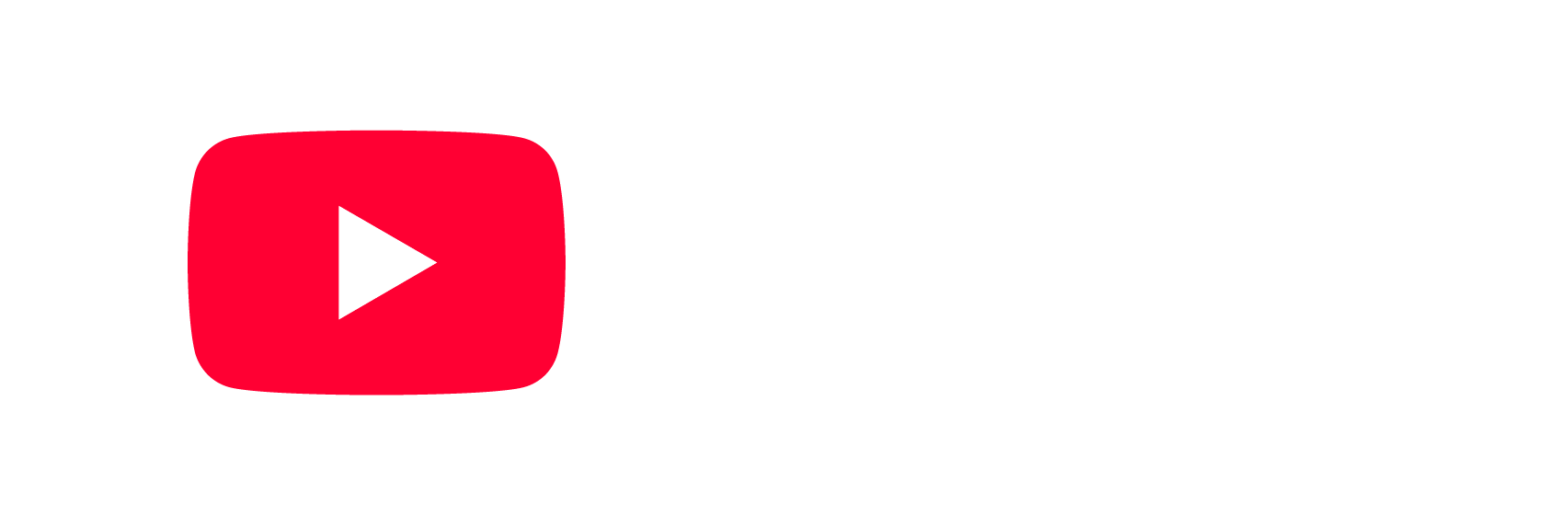 The YouTube logo consisting of a red play button icon and the word 'YouTube' in black text.