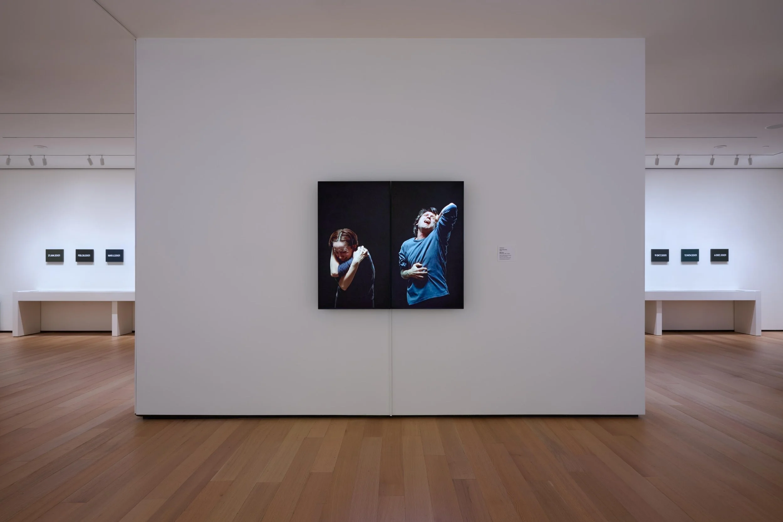 Bill Viola (front) and On Kawara (back wall)