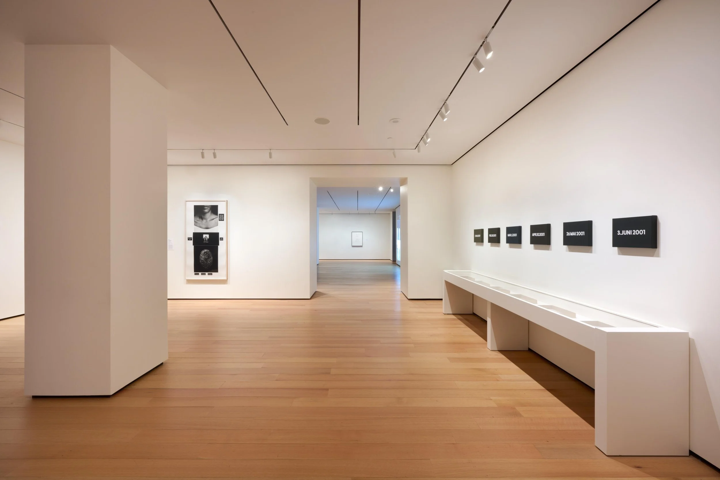 Lorna Simpson (left) and On Kawara (right)