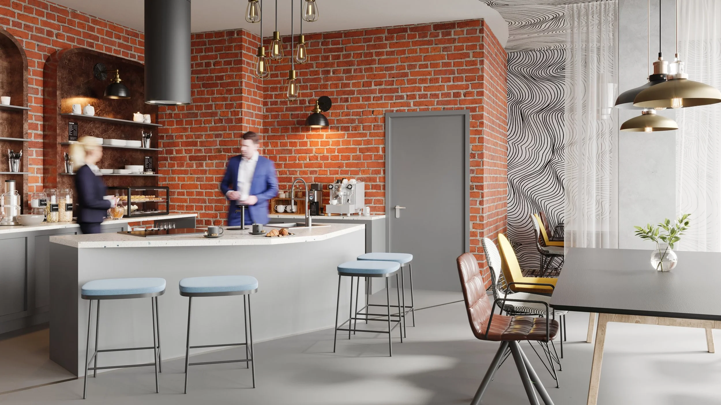 - Espaces communs, Co-working & Breakfast area -