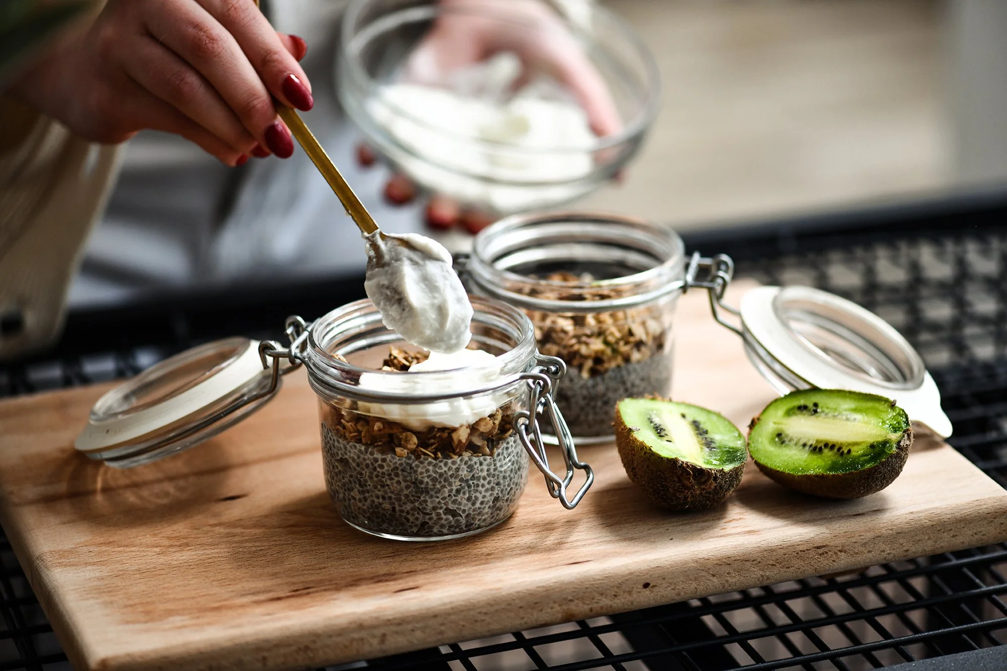 Woman making breakfast for vitality and wellness