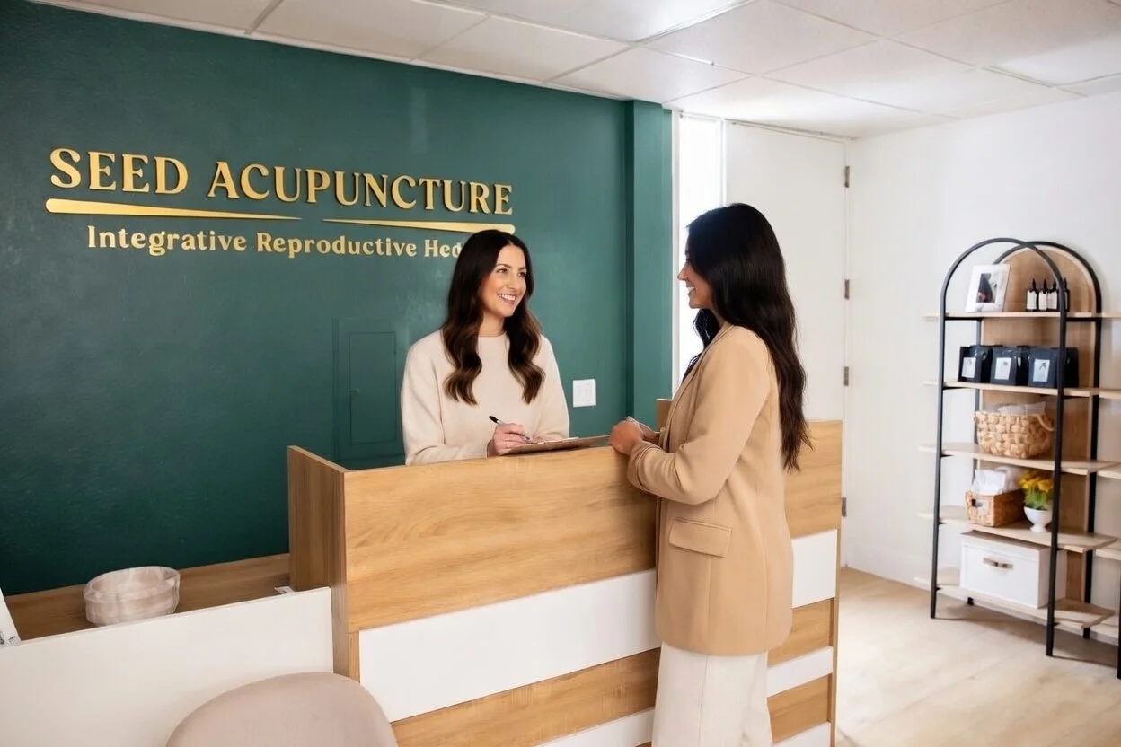 Two Women in the lobby of Seed Acupuncture in Encinitas