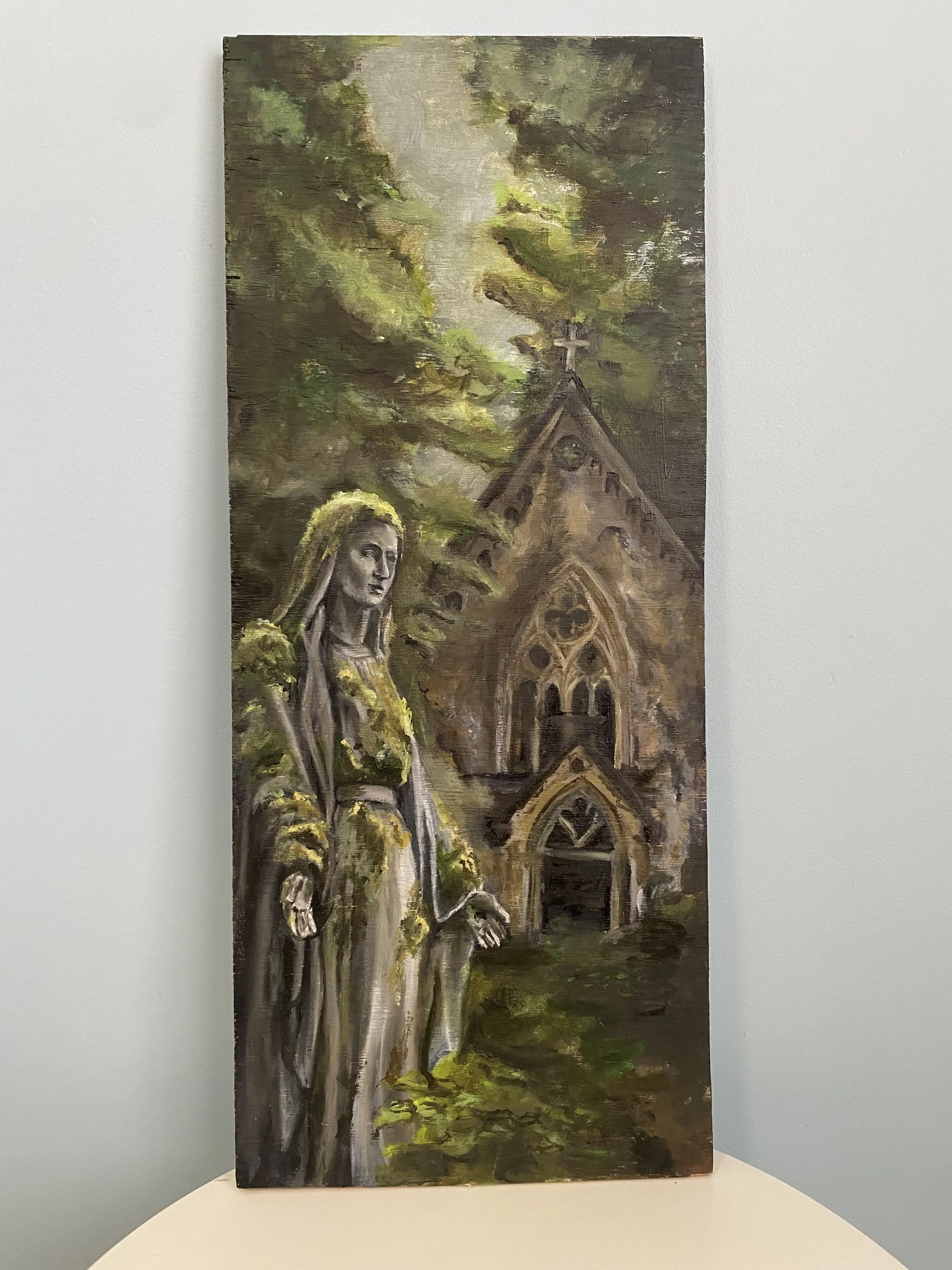 The Virgin Mary- 11X27” oil on wood
