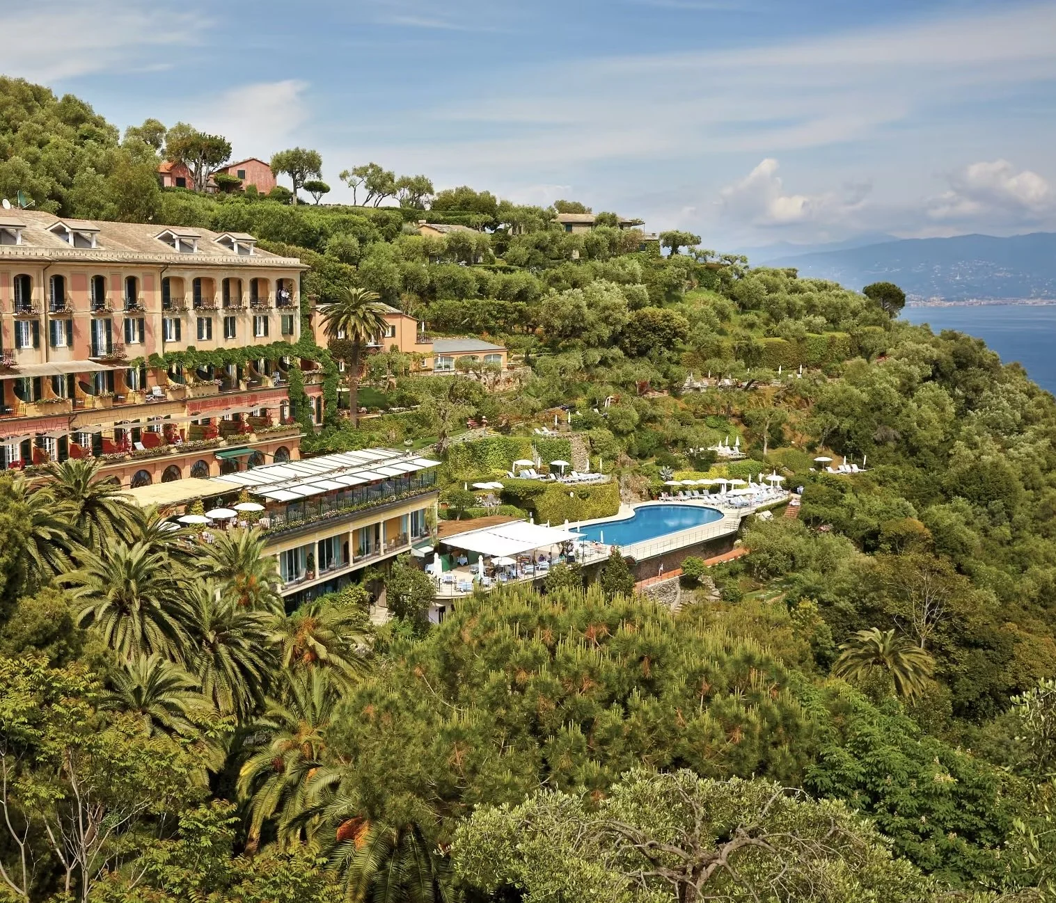 Belmond Hotel Splendido swimming pool overlooking landscape