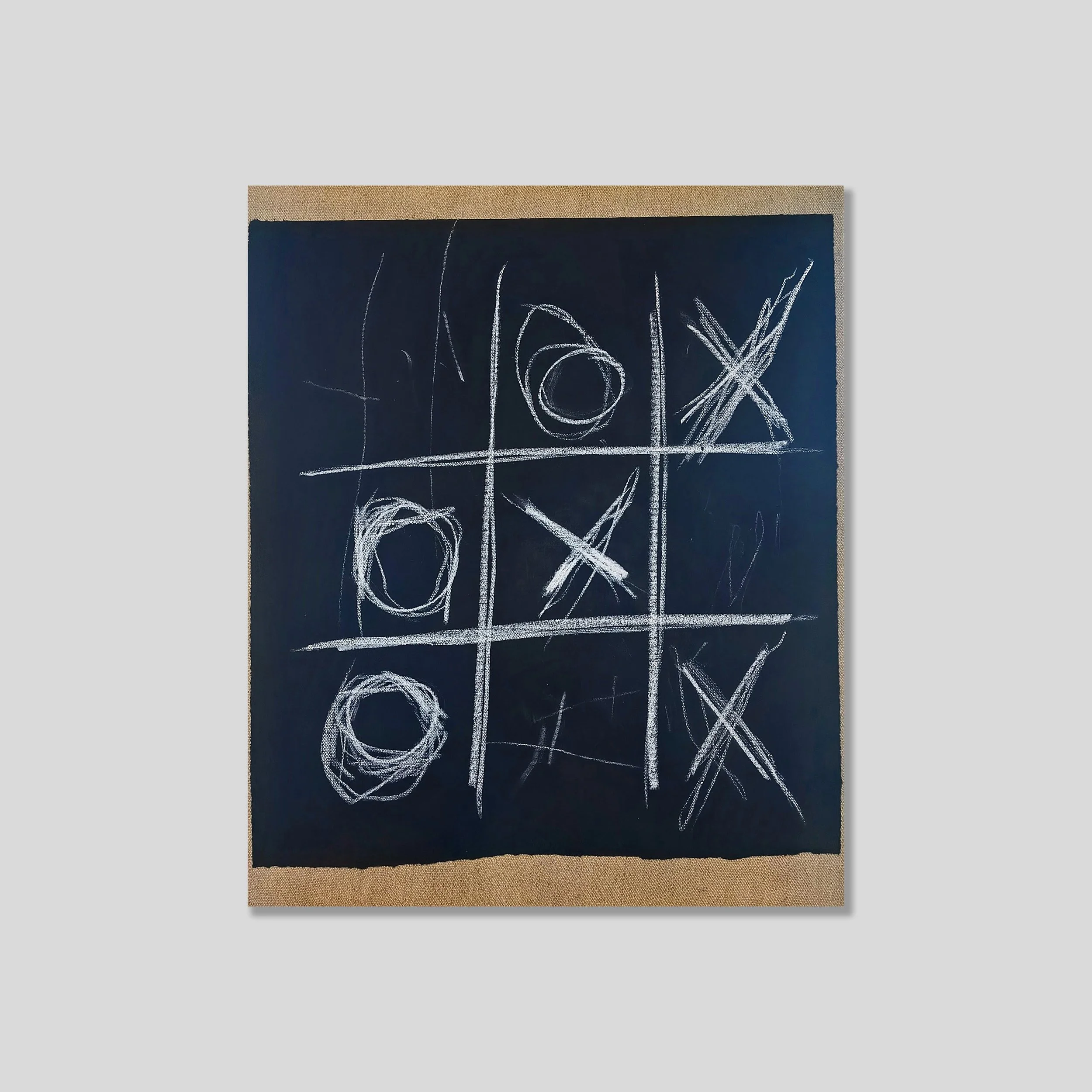 //TicTacToe//
Acrylic, paper, pastel, polymer on linen.
50 x 60cm, 2026, eur 4400