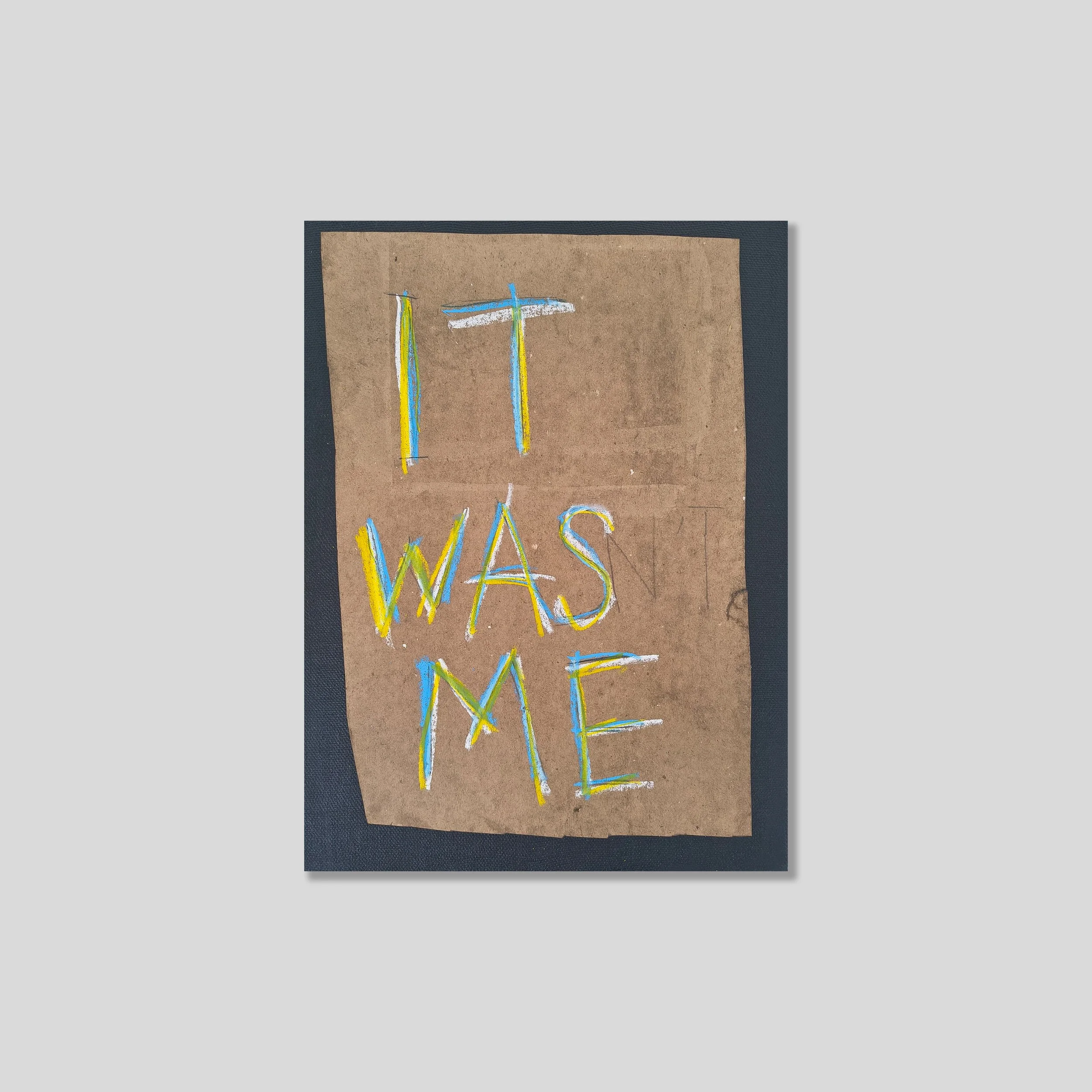//It was(n't) me//
Acrylic, paper, crayon, polymer on linen.
30 x 40cm / 11.8 x 15.7in, 2026, eur 2800