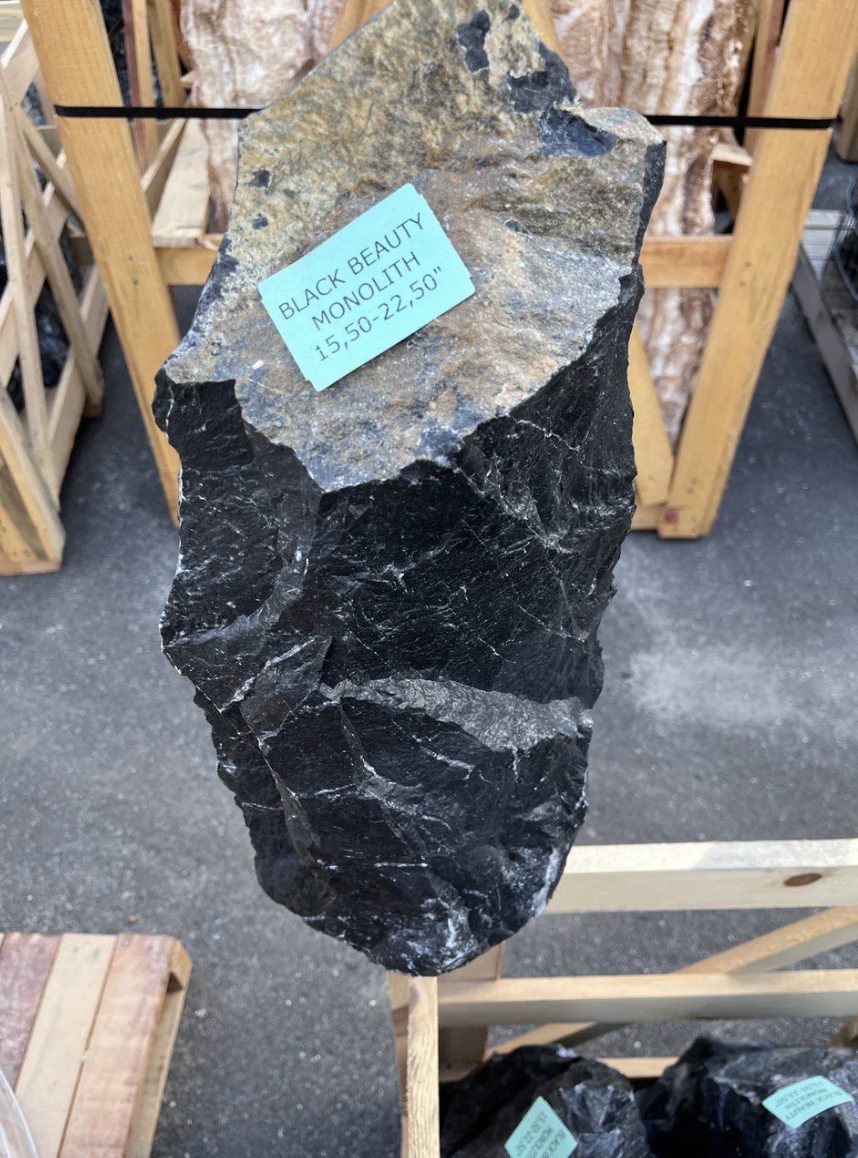 Wholesale Black Beauty marble monolith in deep black and charcoal tones