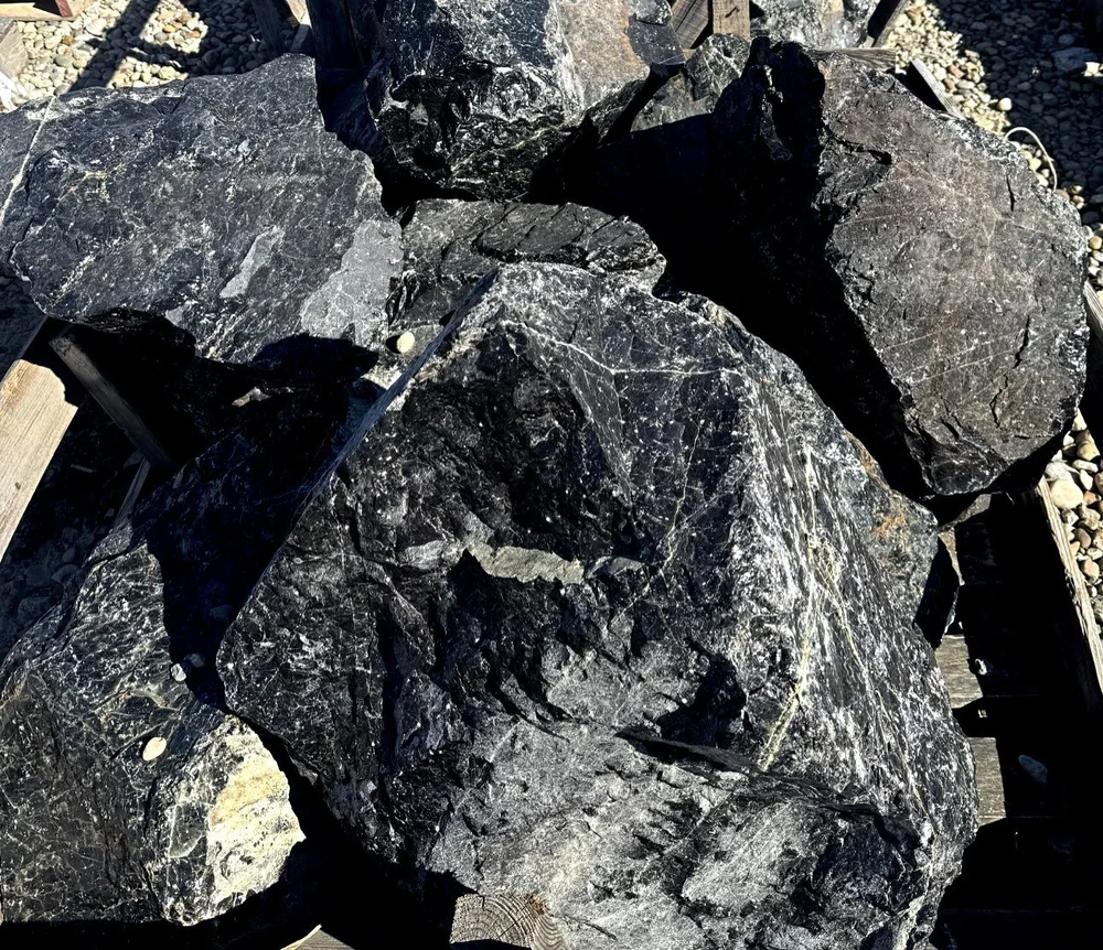 Wholesale Black Beauty dark angular landscape rocks