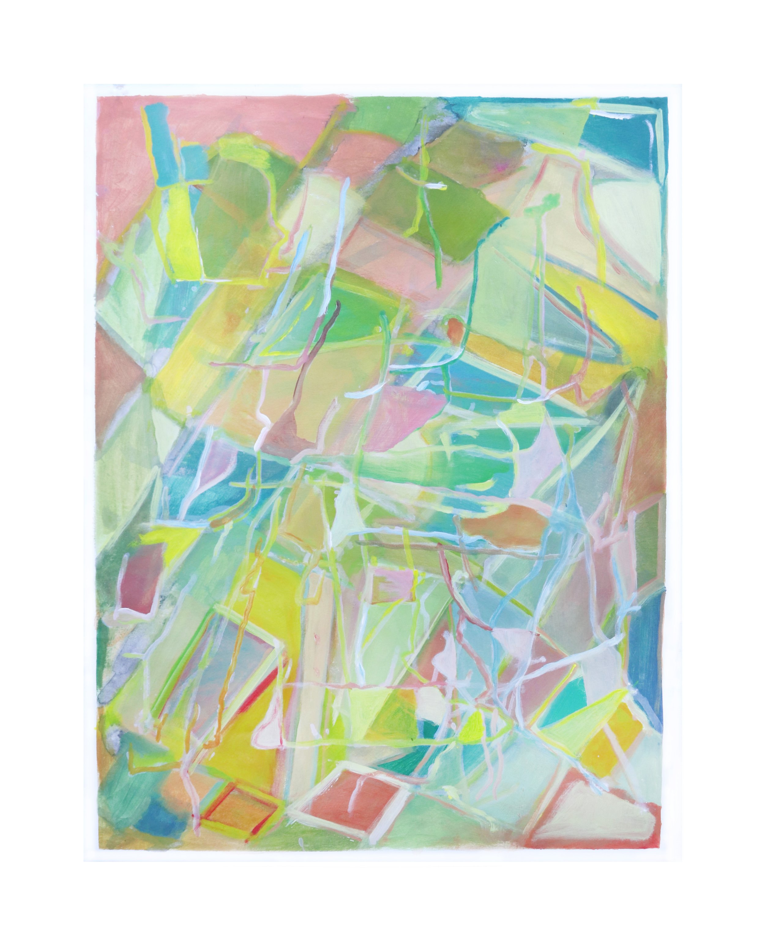 Gossamer, acrylic on
paper, 18in x 24in, 2024