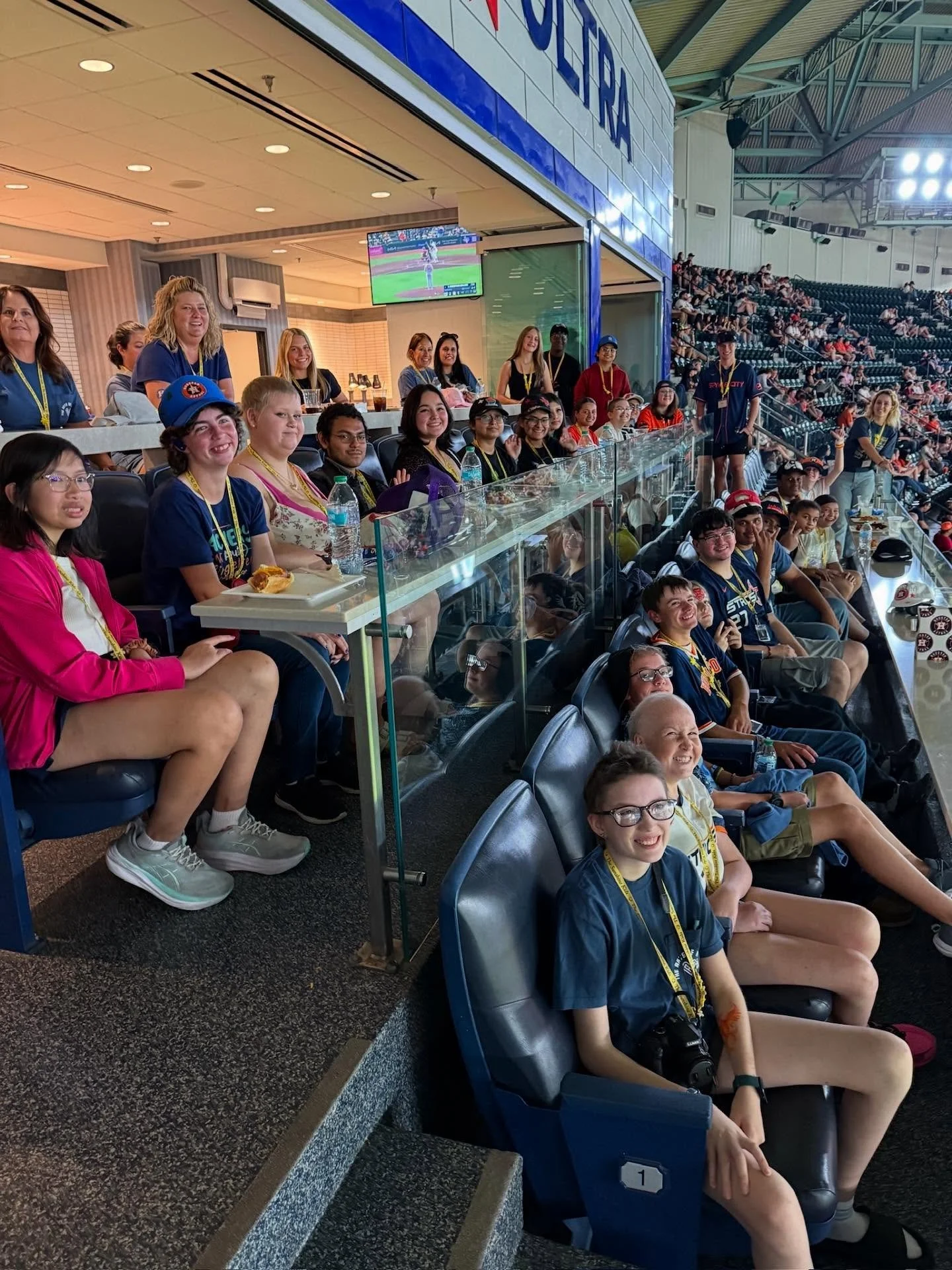 Camp may be over, but the memories are still shining bright ✨ Day 1 with the Sunshine Kids kicked off in the best way &mdash; ⚾️Astros game in a suite, nonstop laughter, and new friendships forming fast 💙🧡