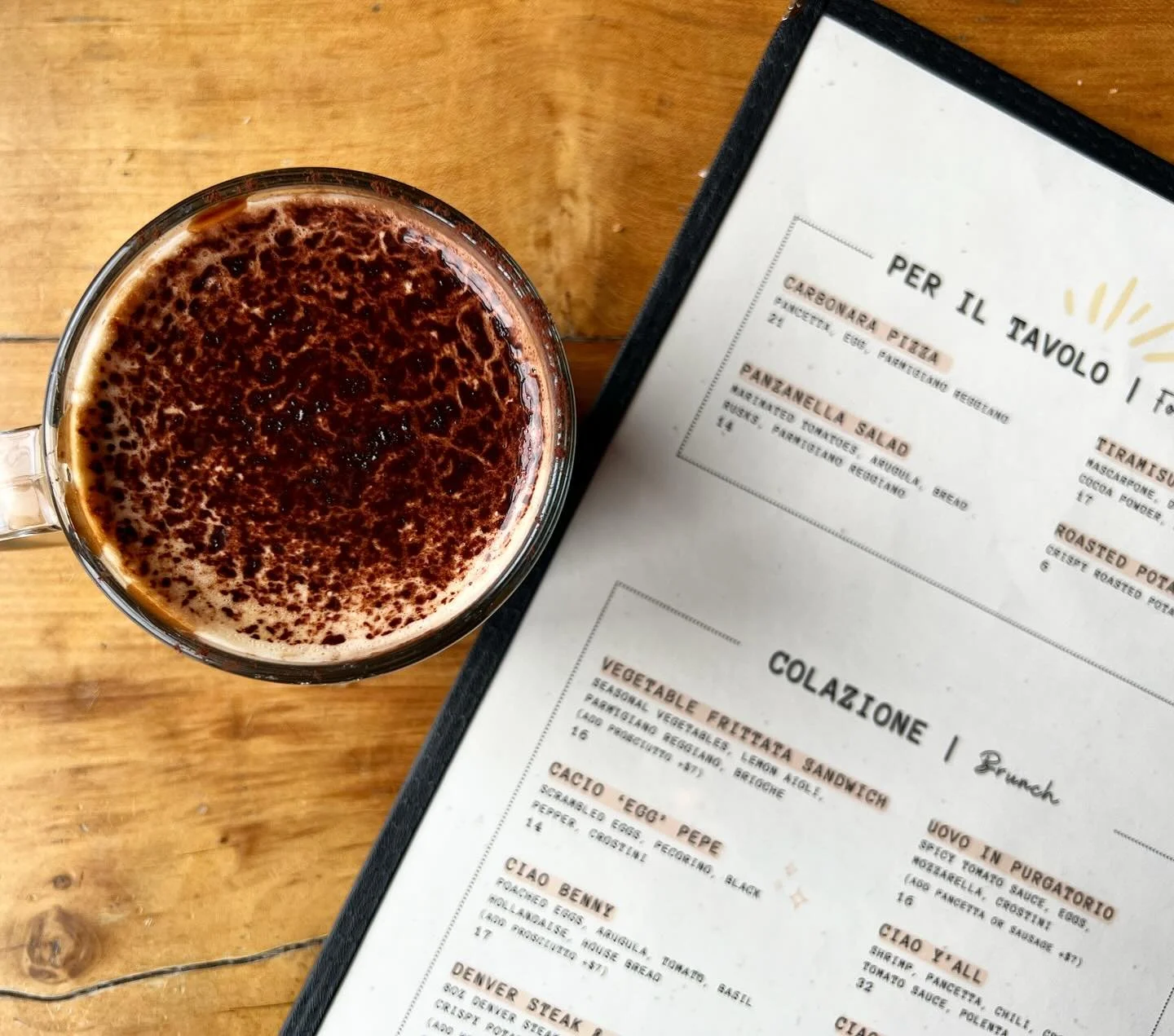 This tiramisu latte can&rsquo;t wait to see you tomorrow for brunch 🤩

Buon apetito! Reservations on our website or Tock. Walk ins welcome!
&bull;
&bull;
&bull;
#louisvillefood #kentuckyderby #kyderby #louisvilleky #howwelou #bourbontrail #eatlouisv