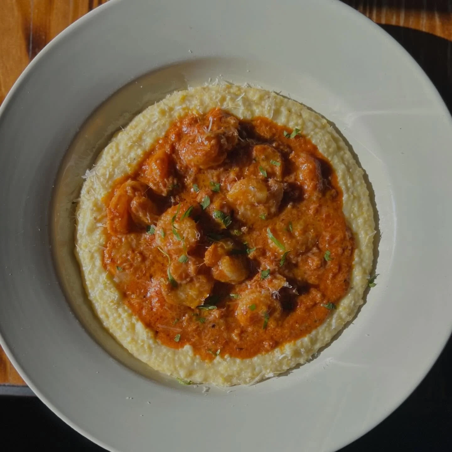 Shrimp and grits but make it Italian 👌

CIAO Y&rsquo;ALL
shrimp, pancetta, chili, creamy tomato sauce, polenta

Try this one for brunch or dinner! Reservations on our website or Tock. Walk ins welcome!