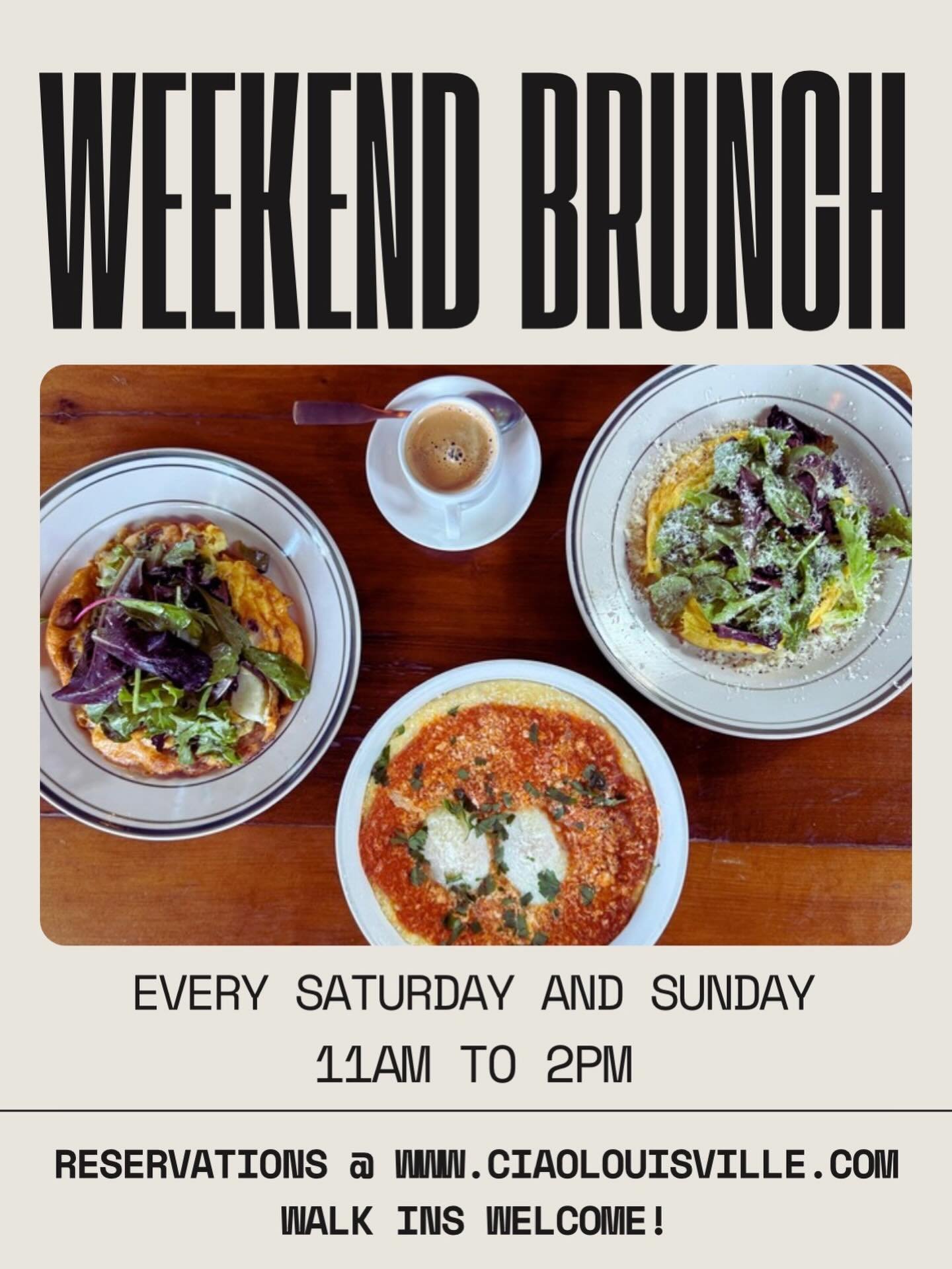 Looking to fuel up before Derby this Saturday? Or recover from Derby on Sunday? Join us for brunch from 11am to 2pm. New brunch menu is live and can be found on our website!

Buon apetito! Reservations on our website or Tock. Walk ins welcome!