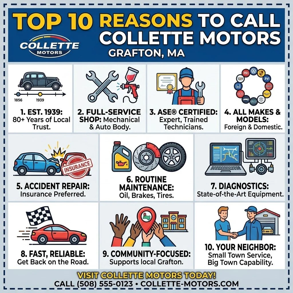 Top 10 Reasons to Call Collette Motors in Grafton, MA