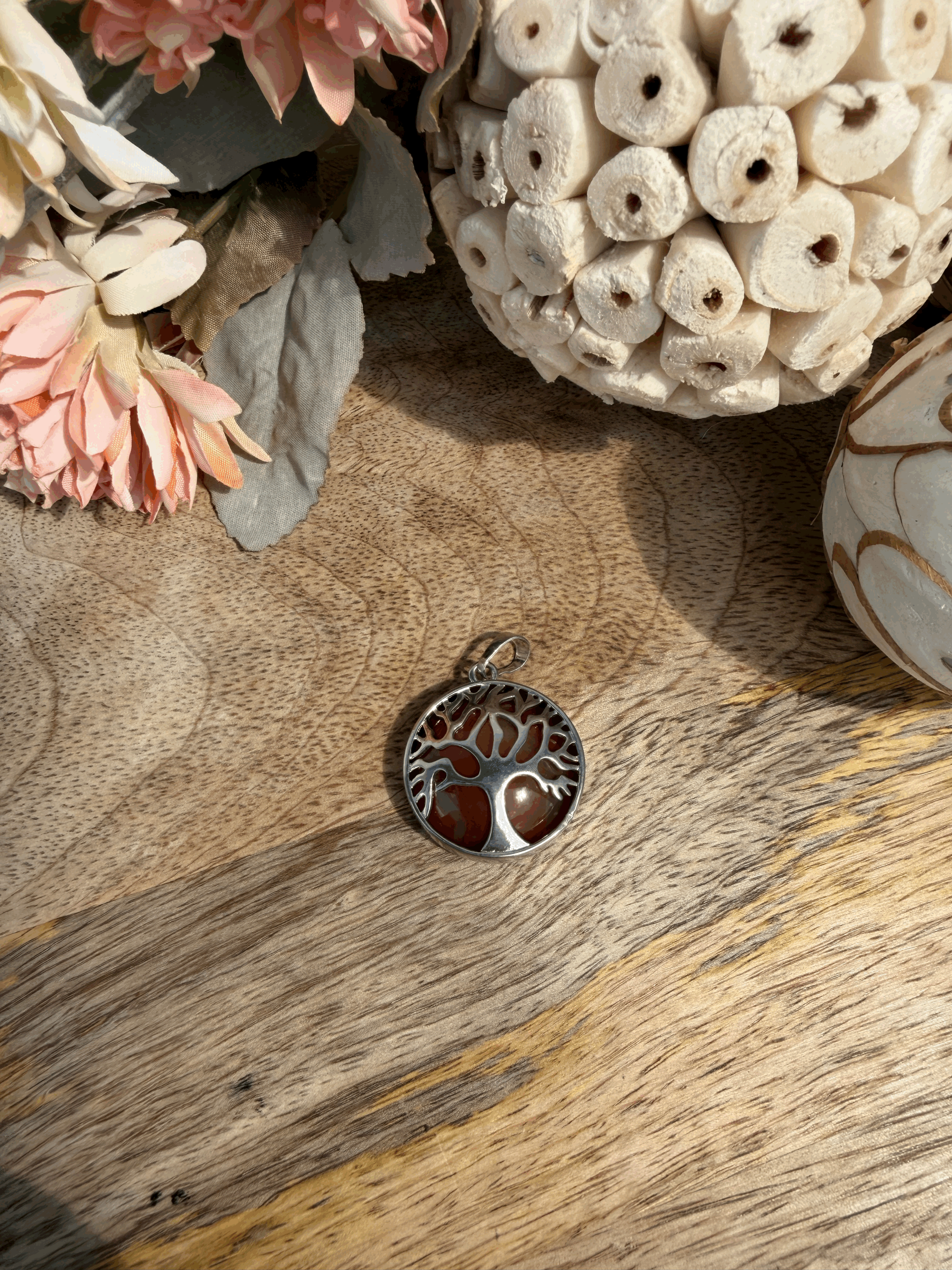 Pendentif Arbre de Vie en Cornaline