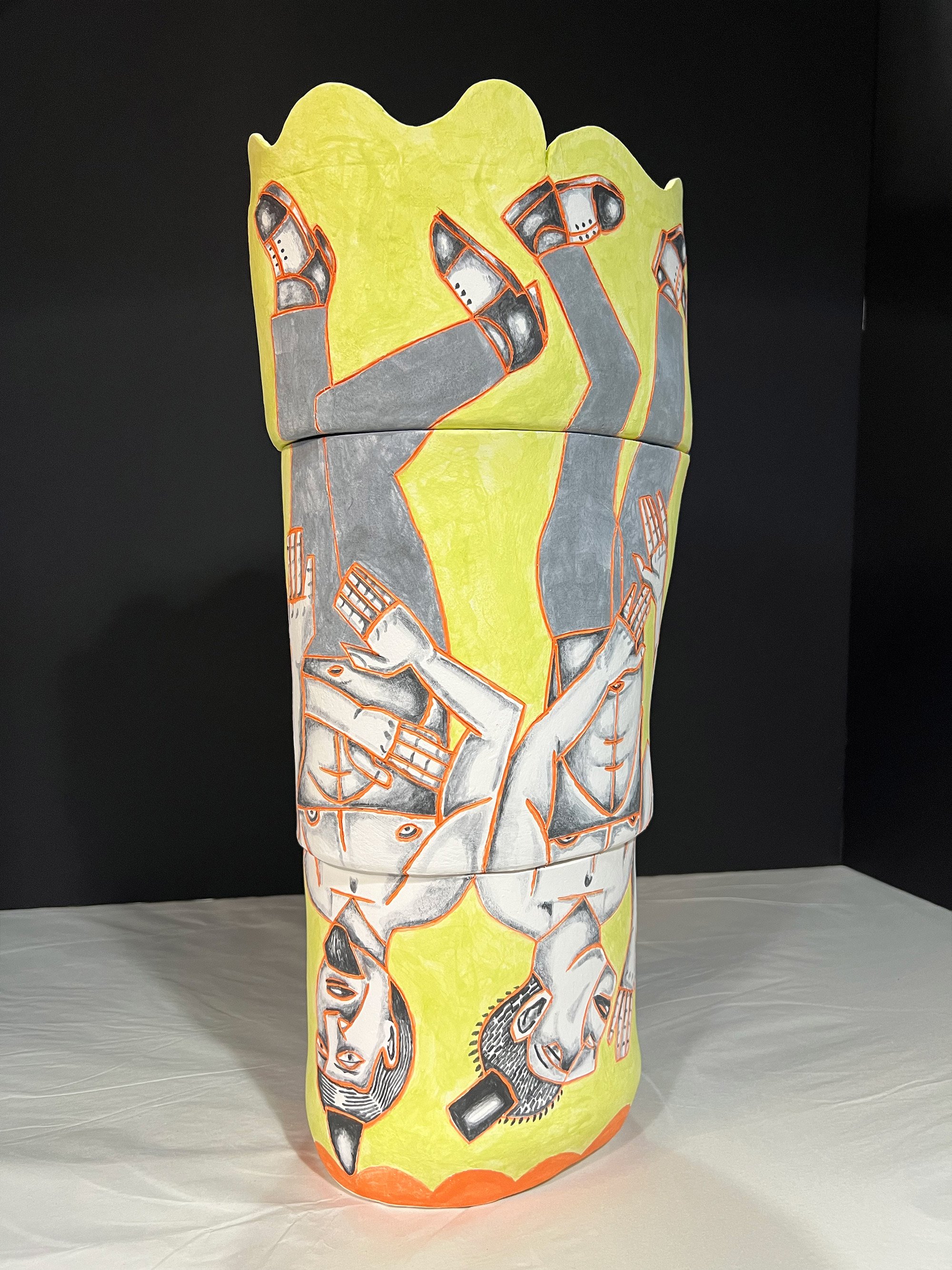 Upside Down Party Cake , 2023, Ceramic
18" x 6" x 9", Three stacked pieces