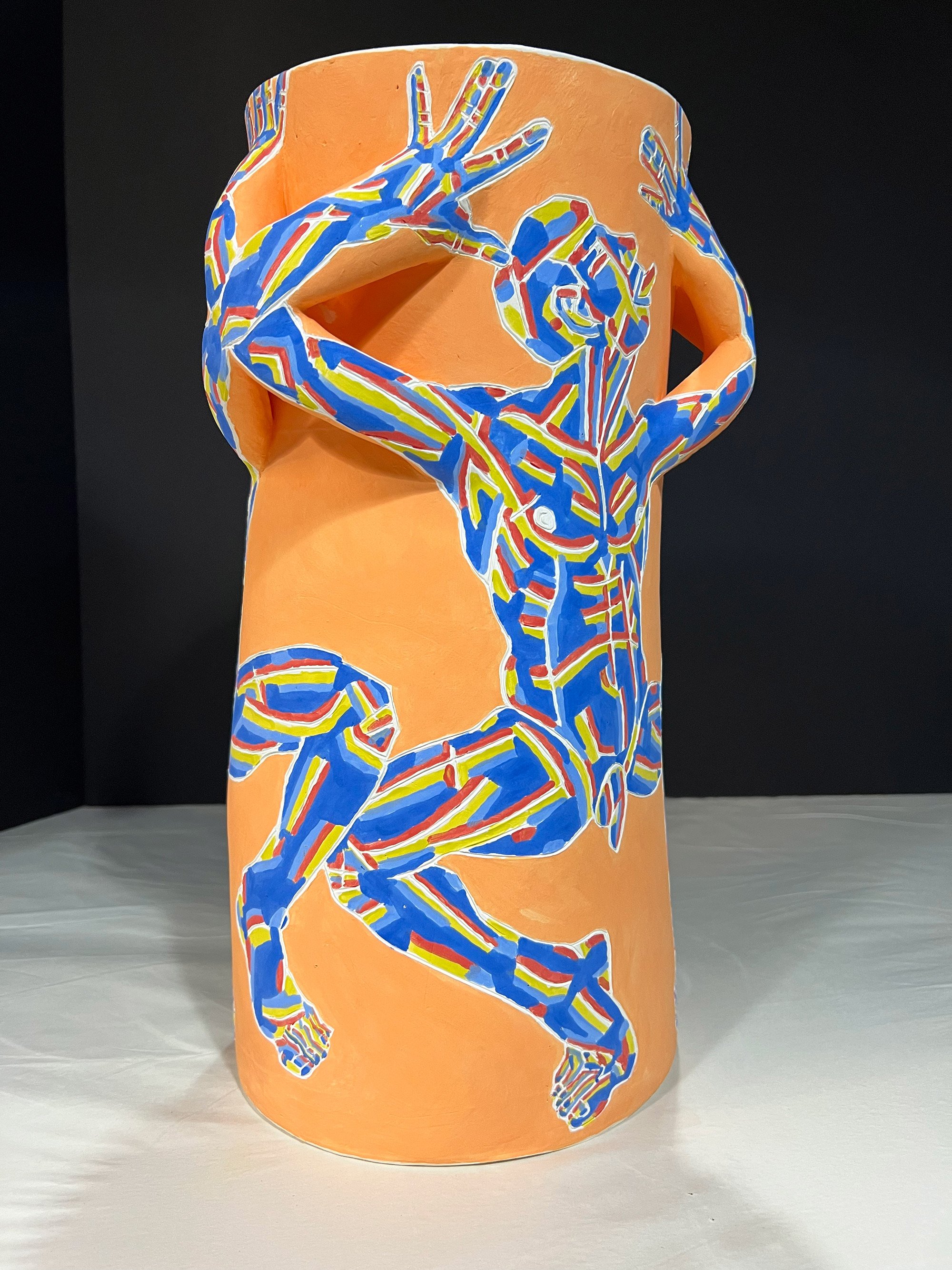 Orange/Blue , 2025, Ceramic, 16" x 9" x 8"