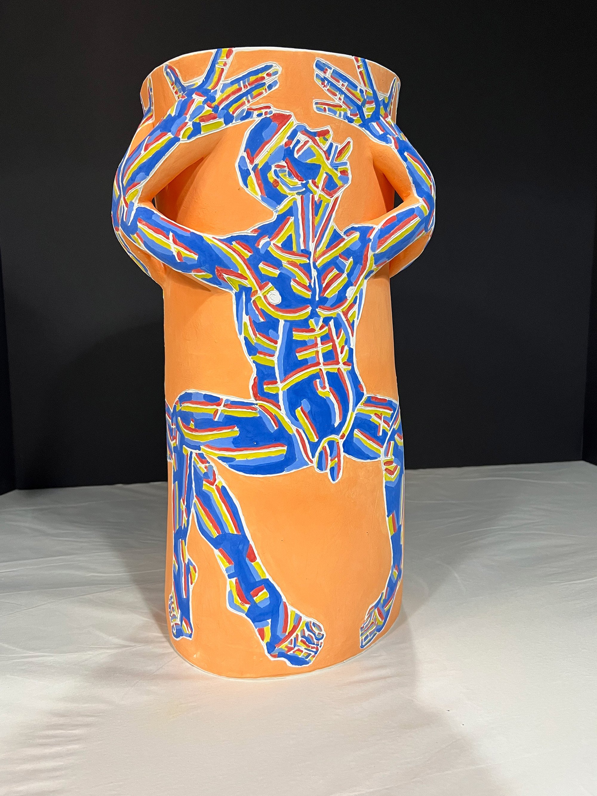 Orange/Blue , 2025, Ceramic, 16" x 9" x 8"