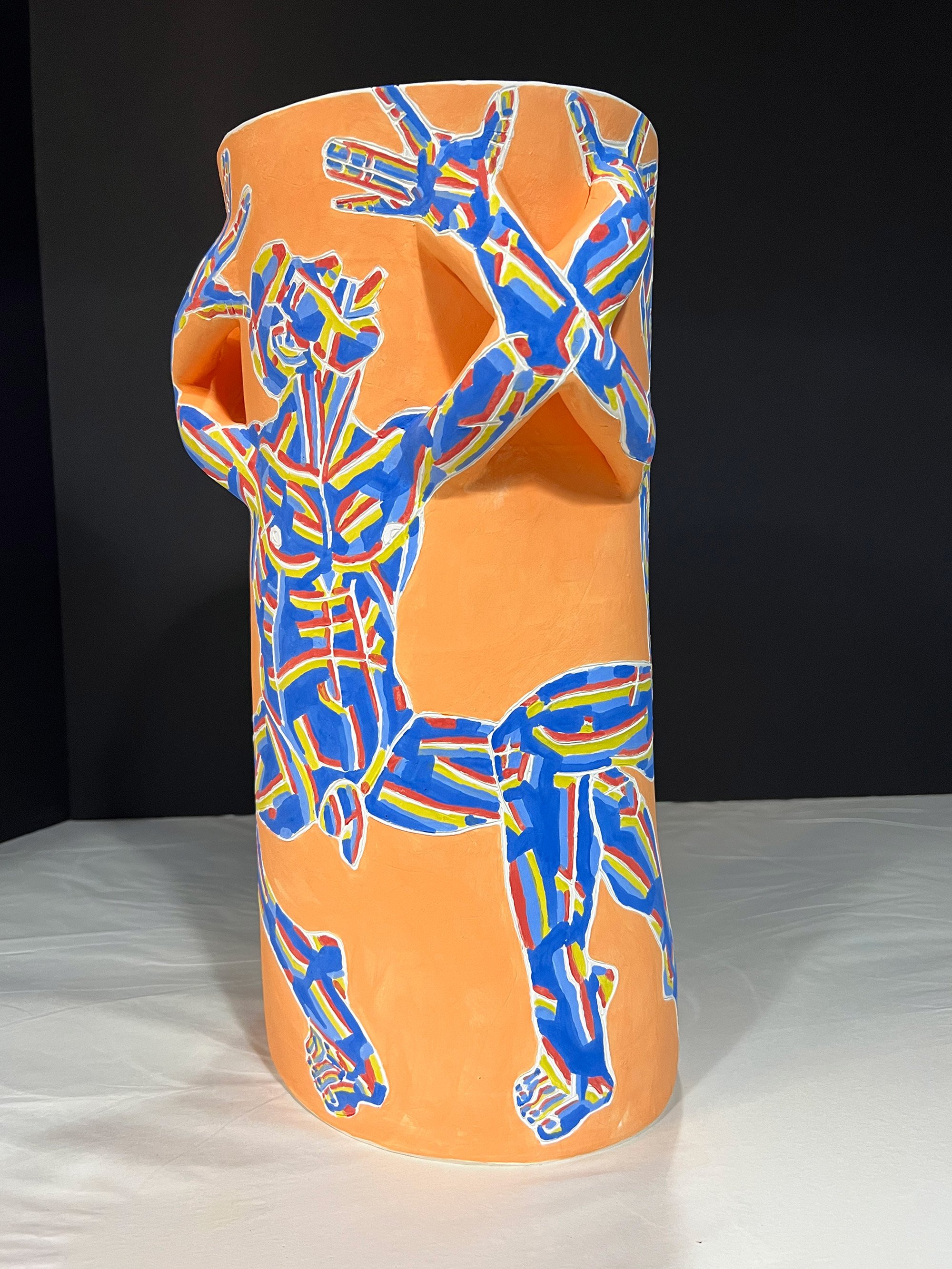 Orange/Blue , 2025, Ceramic, 16" x 9" x 8"
