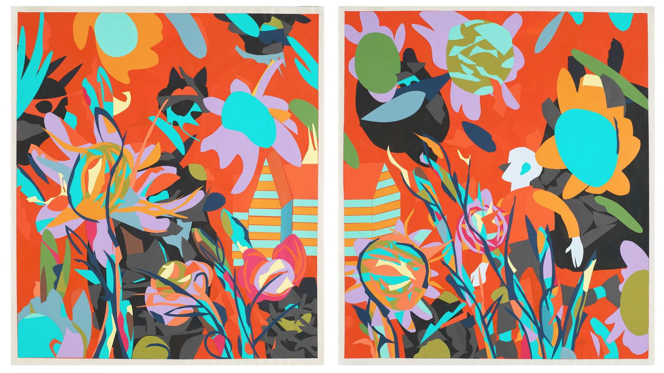 Collage of hand painted Okawara paper
39” x 68”