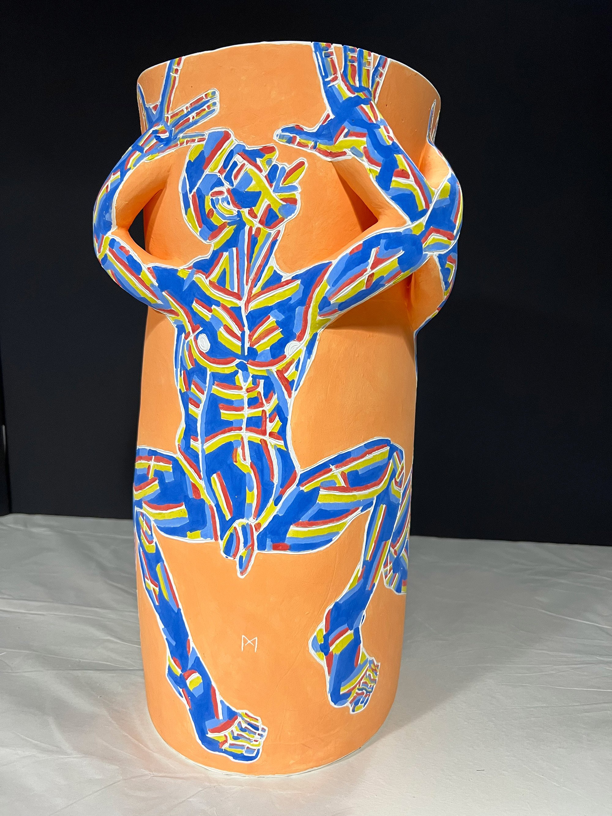 Orange/Blue , 2025, Ceramic, 16" x 9" x 8"