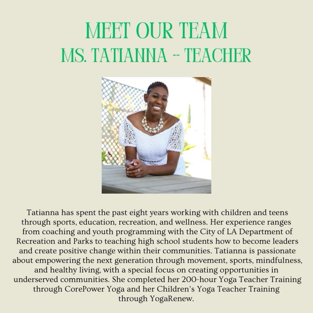 A little about Ms. Tatianna! 💚