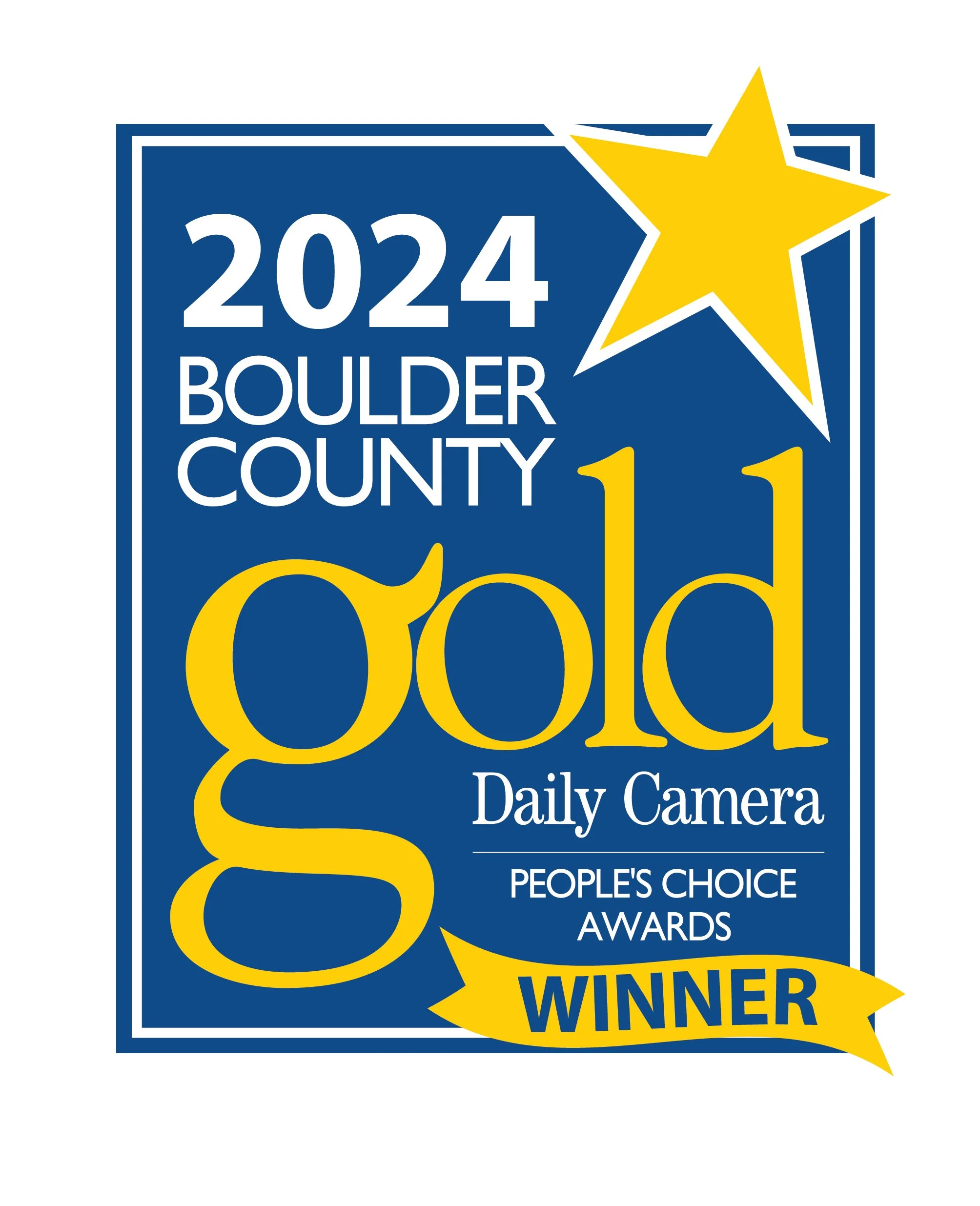 2024 Boulder County Gold winner badge from the Daily Camera Peoples Choice Awards