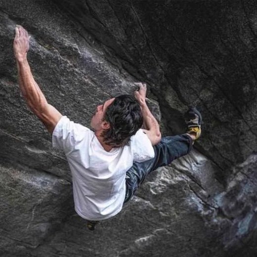 Shawn Raboutou climbing Alphane, one of the hardest boulder problems in the world