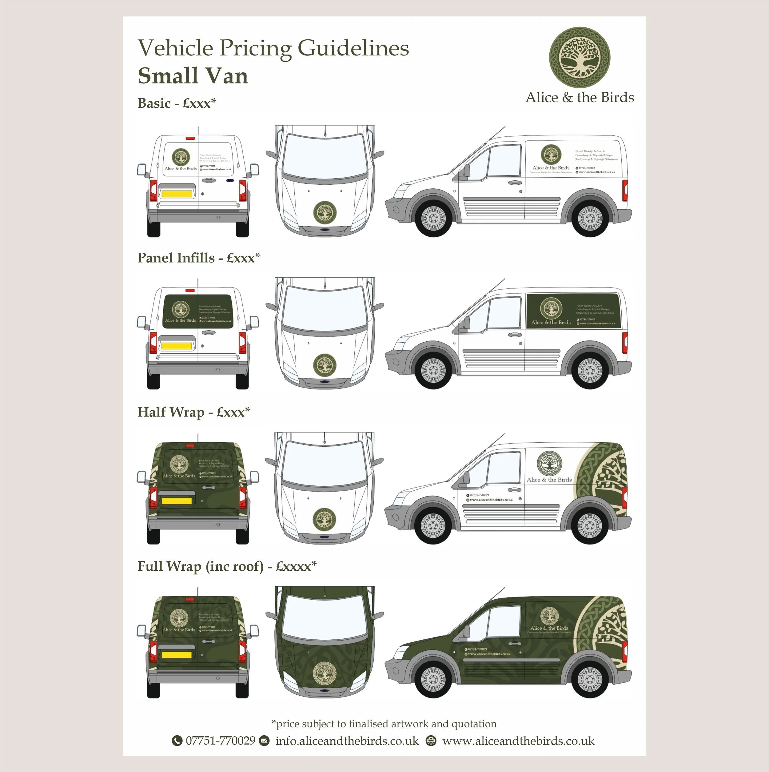 Alice and the Birds - Small Van Pricing.jpg