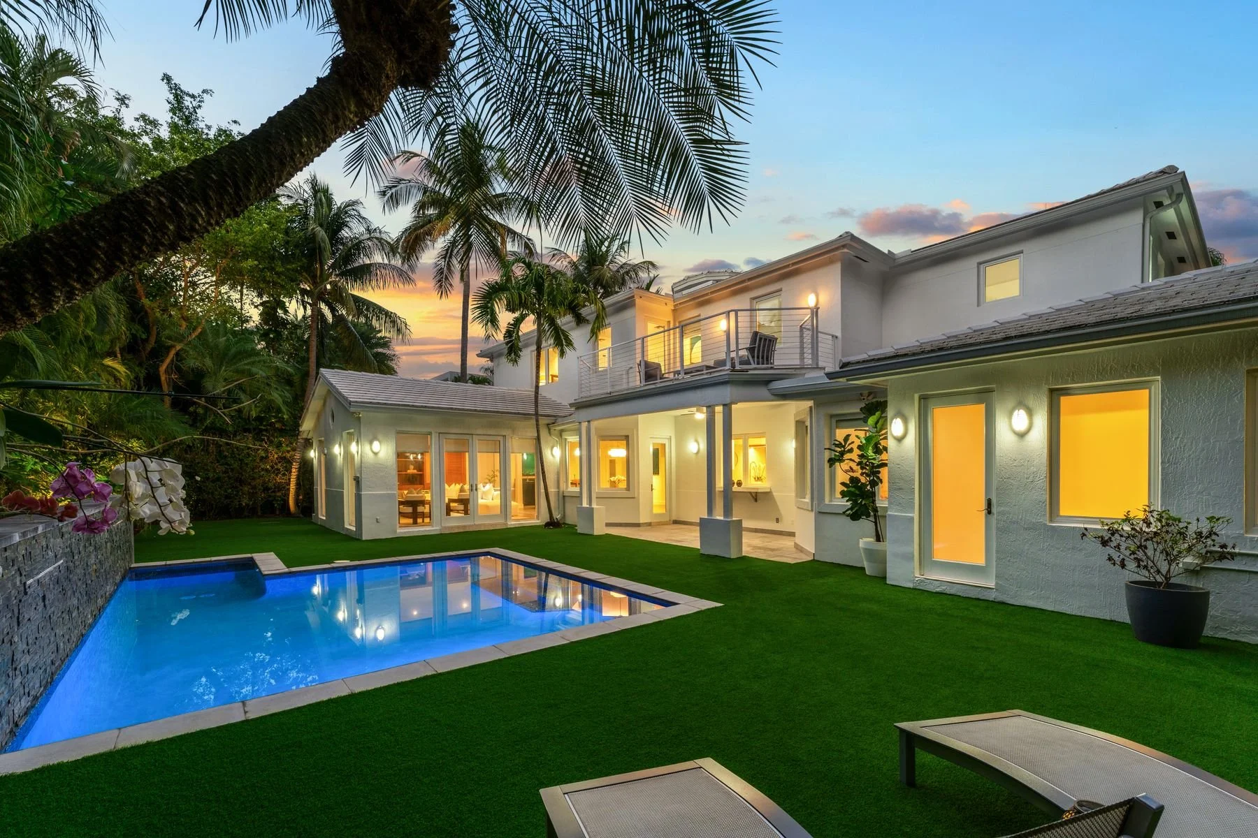 Backyard evening view