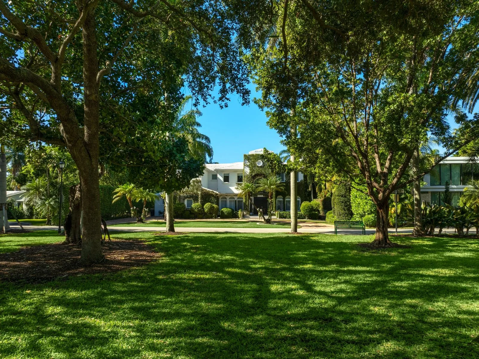View of front exterior from the park