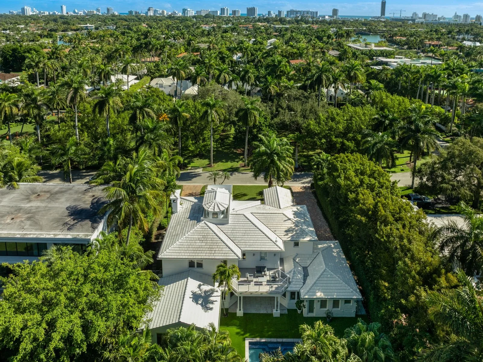 Aerial view of backyard