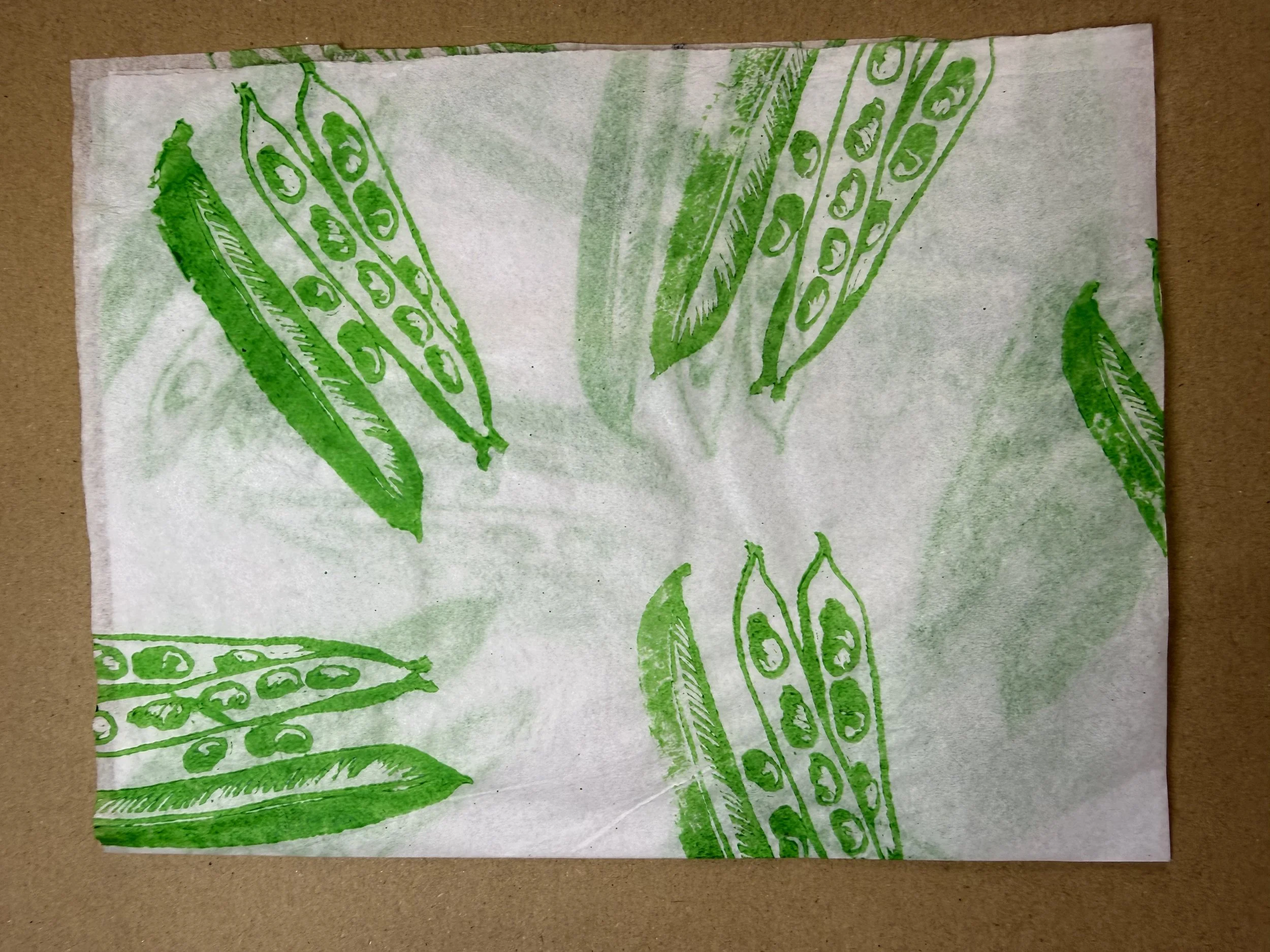 3 x Peas Handprinted Eco Tissue paper